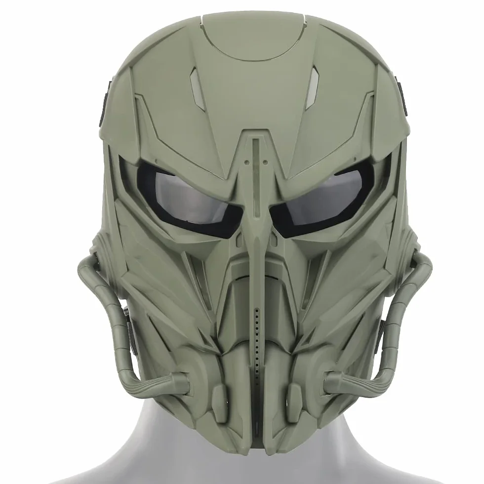 Máscara Táctica Pistola Aire Comprimido Grey Lens Full Face Skeleton Paintball Protección Máscara Juegos Guerra Halloween