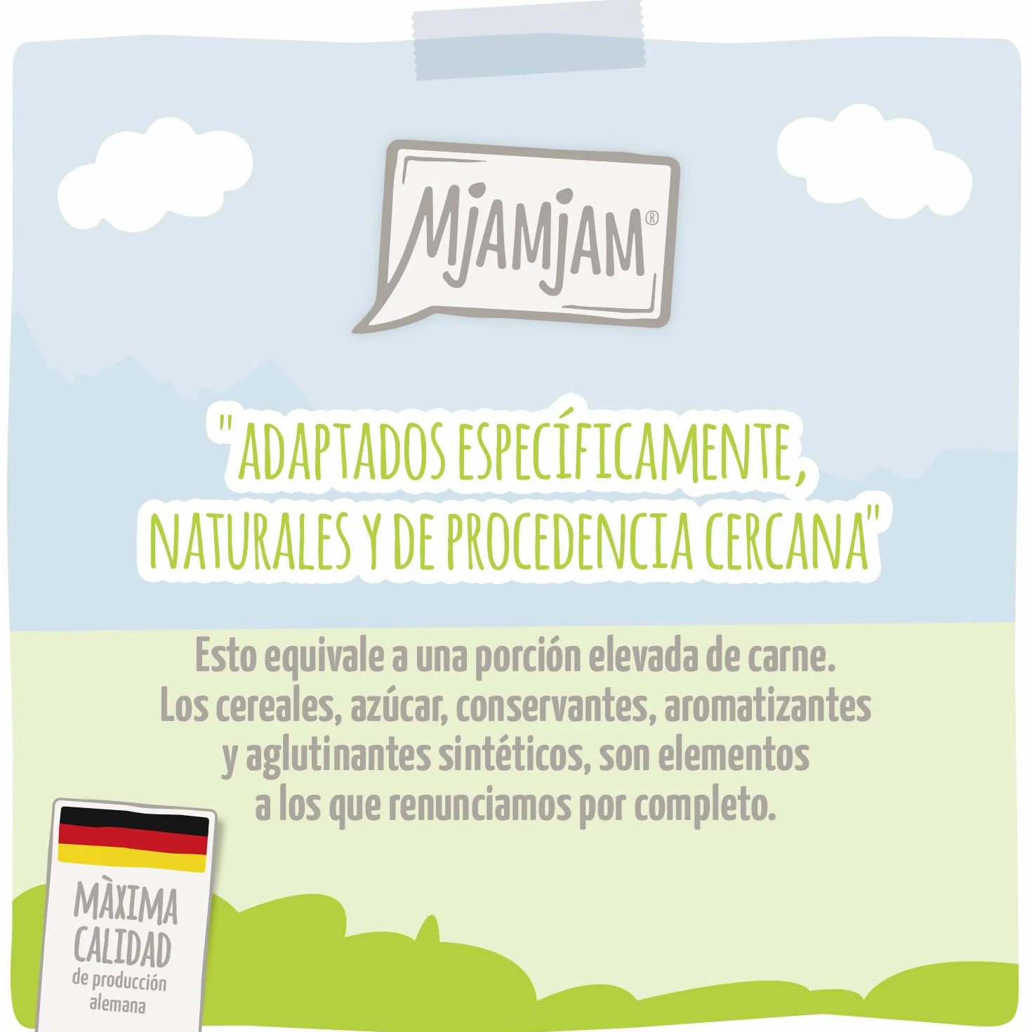 MjAMjAM - comida húmeda premium para gatos - paquete mixto III (6 x 400 g) - caza y conejo, pavo, pato y aves, corazones, pollo, ternera, sin cereales con carne extra