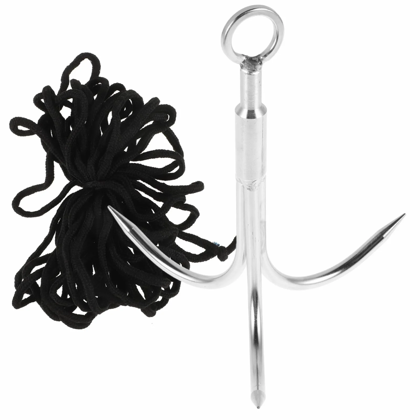 BESPORTBLE Gancho de Escalada de Acero Inoxidable de Tres Garras con Cuerda para Pesca y Actividades al Aire Libre