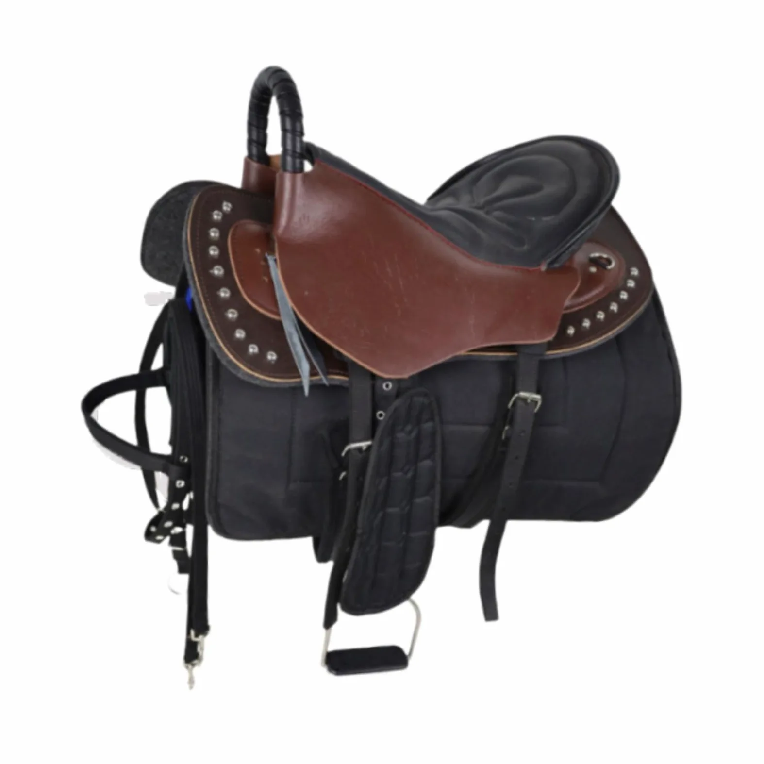 Silla de Montar para Caballo Almohadilla Antideslizante Juego de Material Resistente con Absorción de Impactos Adecuado para Principantes Form