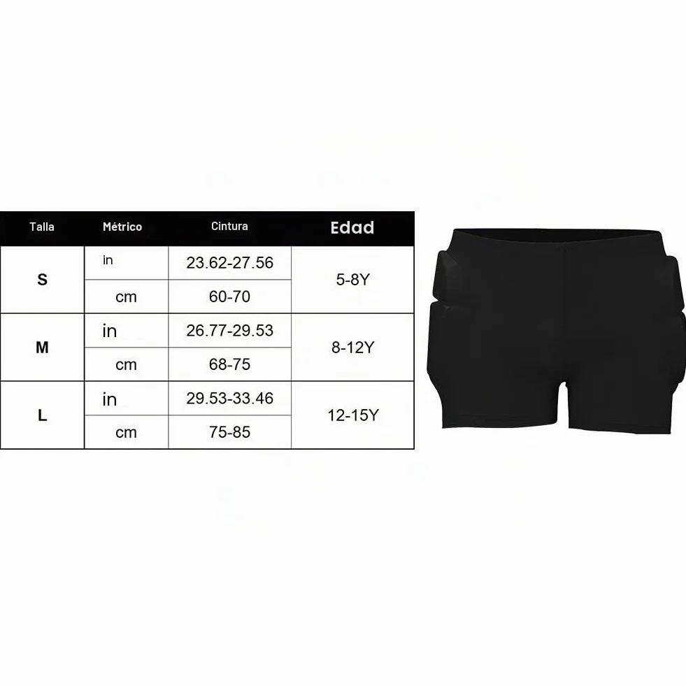 Pantalones Cortos Acolchados con Protección de Cadera 3D para Patinaje, Snowboard, Equitación y Ciclismo