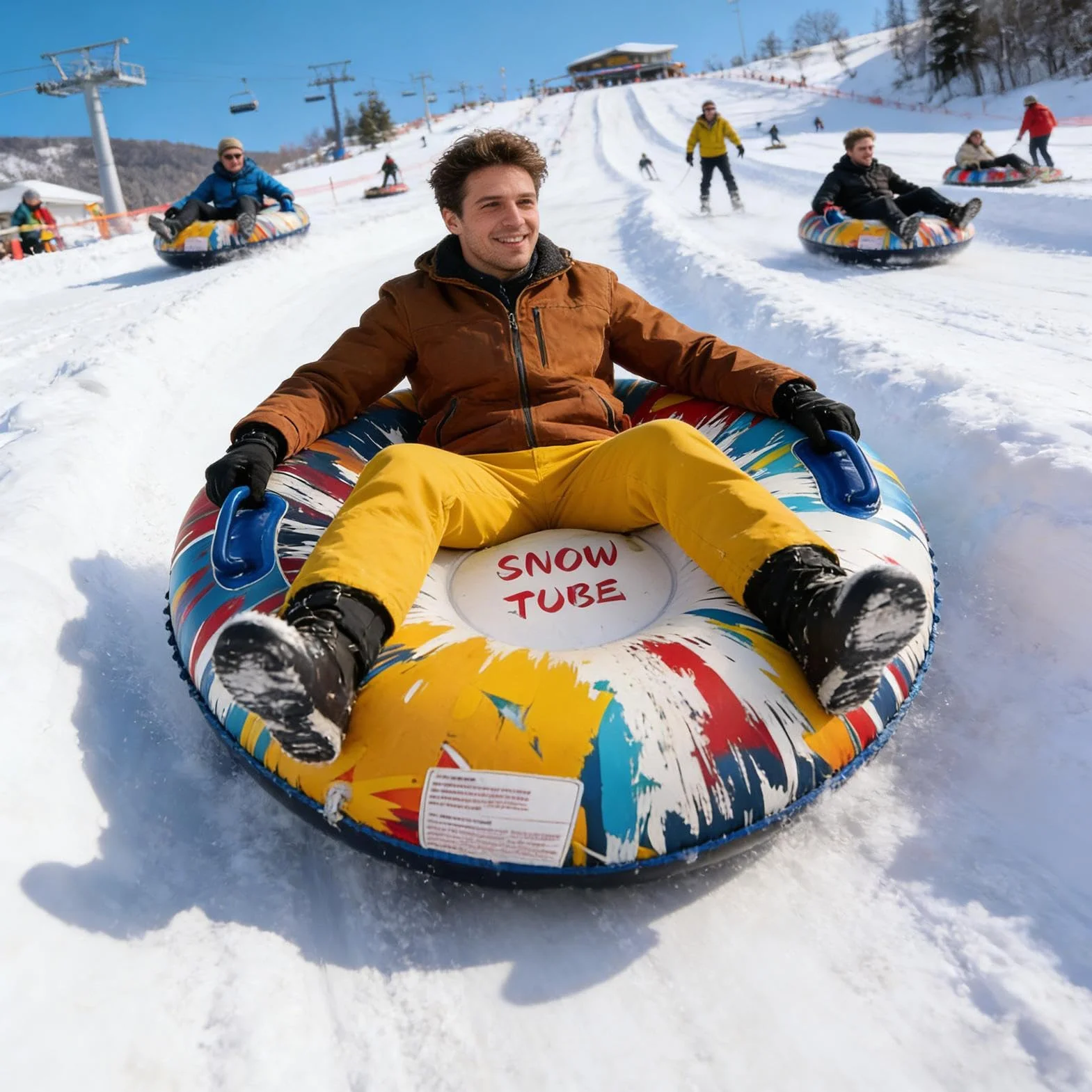 Trineo de Nieve Inflable de Alta Resistencia para Adultos y Familias