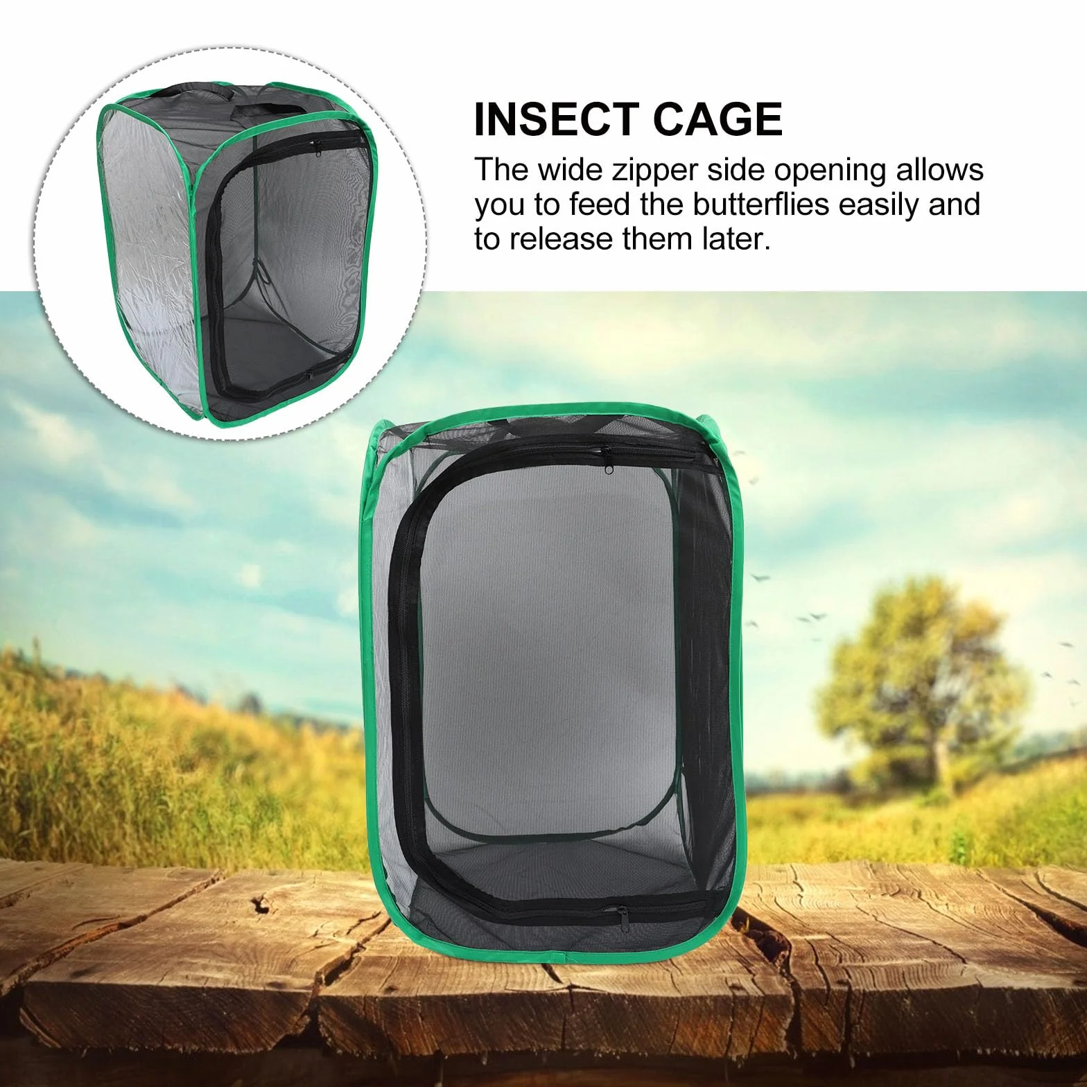 Beavorty Jaula Plegable para Insectos Red Transpirable y Buena Ventilación, Incubadora Translúcida Práctica para Mariposas, Fácil de Almacenar y Usar