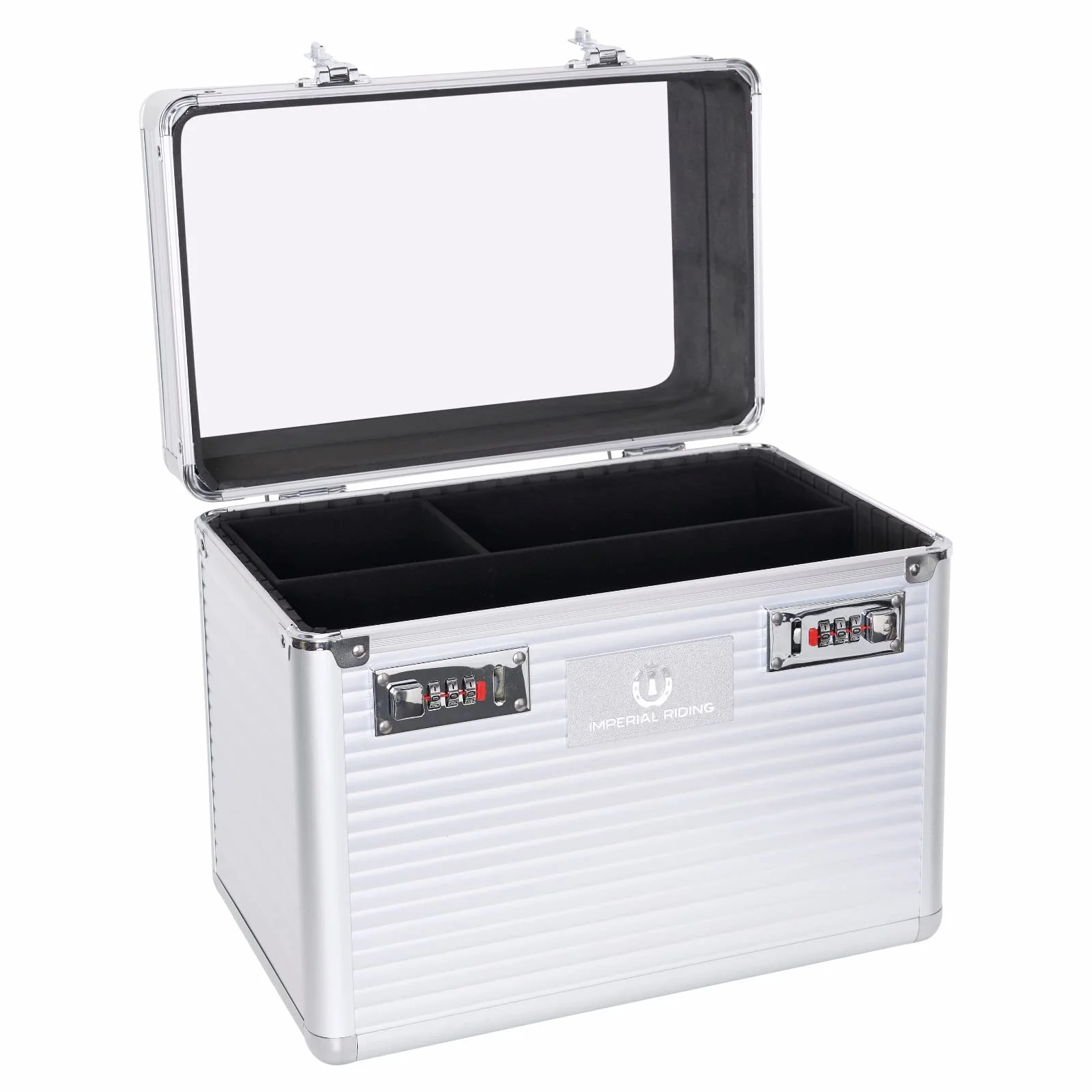Imperial Riding Shiny Classic - Caja de Limpieza pequeña con Cerradura de combinación, Compartimentos Ajustables, Caja de Almacenamiento para Herramientas de Limpieza, con Espejo, 32 x 20 x 26 cm