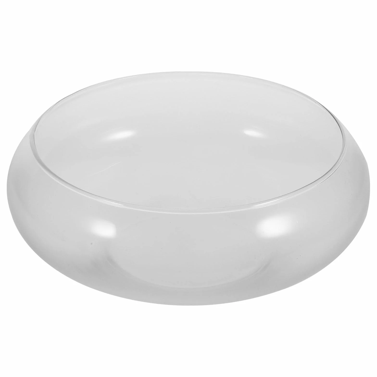 GANAZONO Pecera Transparente De Vidrio Redonda De 9.84X9.84X3.93In Maceta Hidropónica para Escritorio Acuario Portátil para Pequeños Peces Decoración De Hogar Oficina Y Jardín