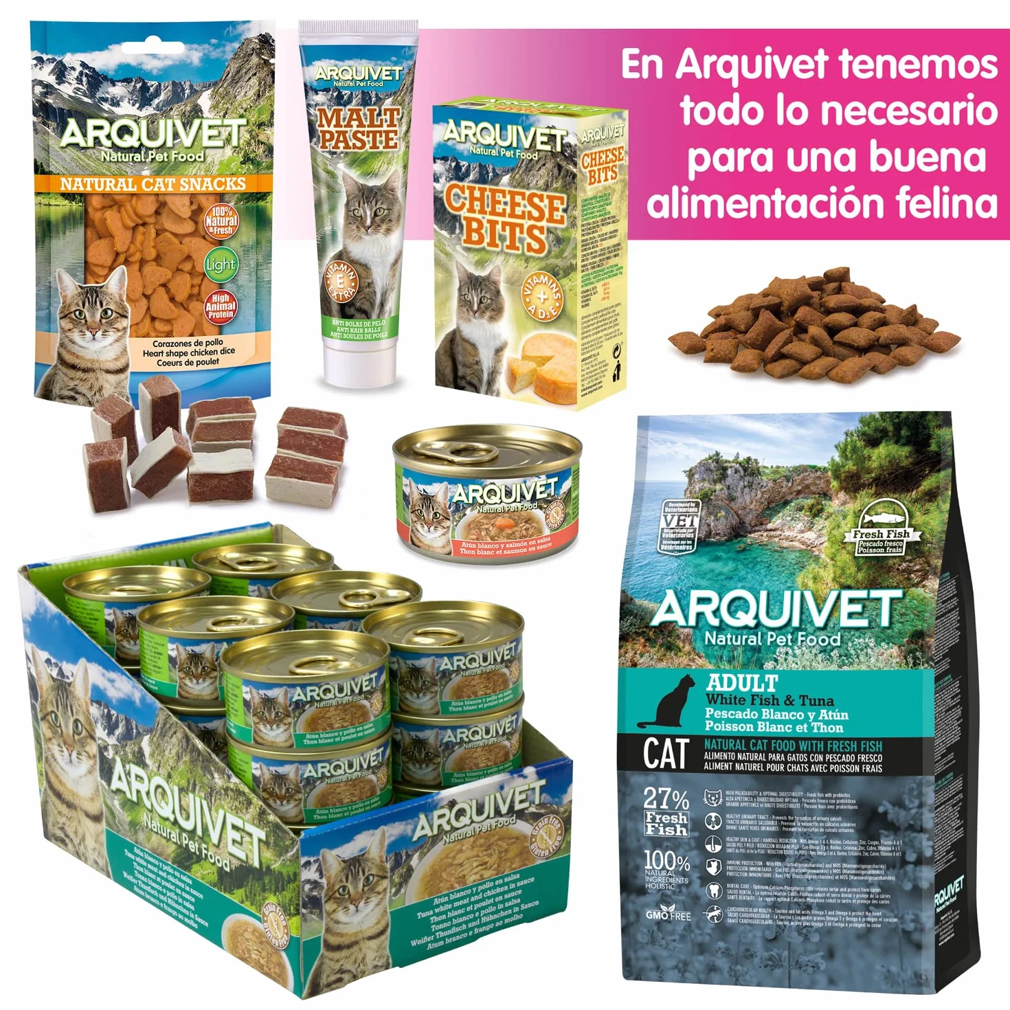 Arquivet Pasta de Malta para Gatos 100 gr - Ayuda a prevenir la acumulación de Bolas de Pelo - Favorece el tránsito intestinal - Alimento complementario para Gatos