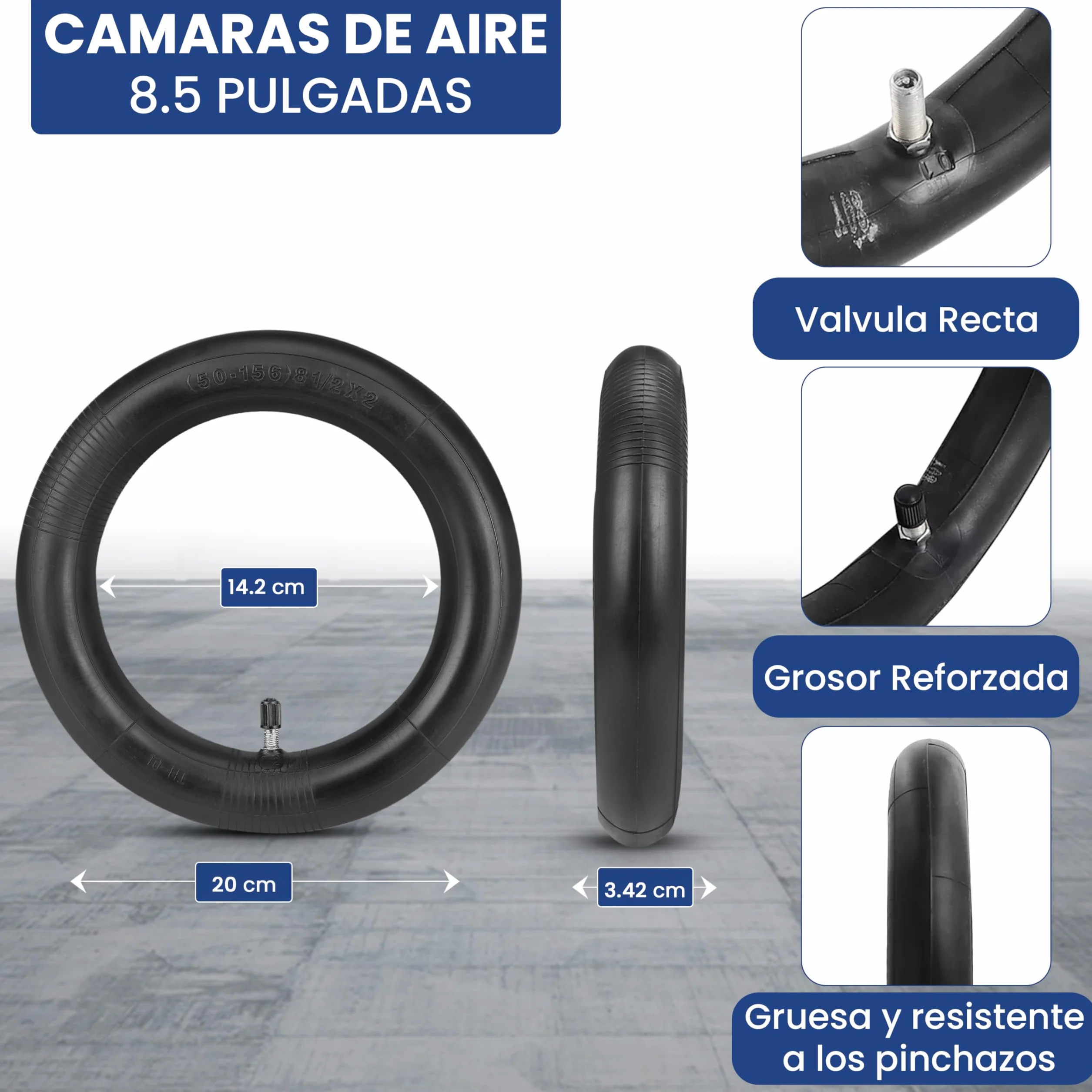 ANSENI Cubierta y Cámaras de Aire 8.5 Pulgadas Neumático 50/75-6.1 Ruedas Compatible Xiaomi M365 Pro2