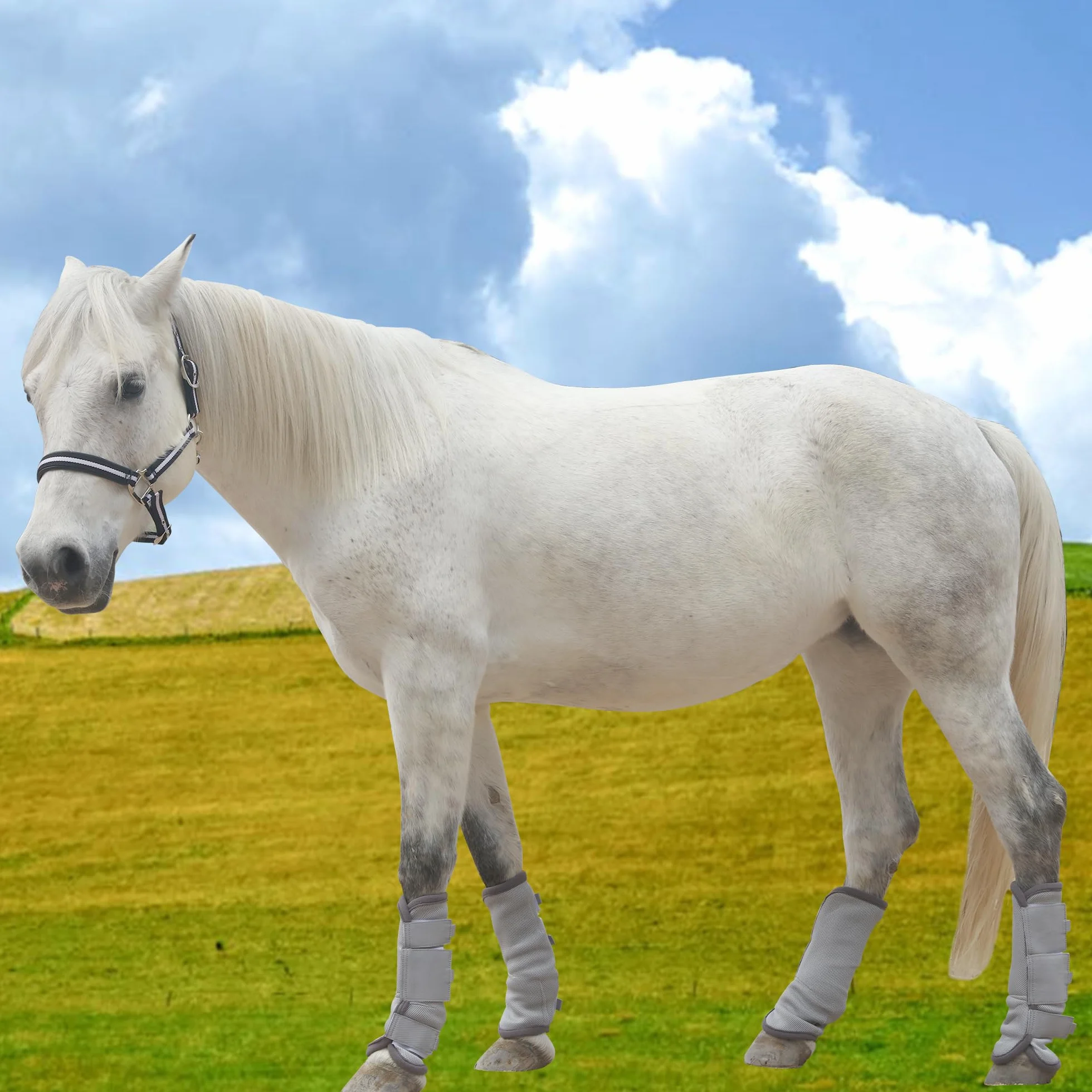 Protectores Caballo, Bota de Caballo Transpirable, con Funciones de protección y Soporte, Protección contra los Rayos UV