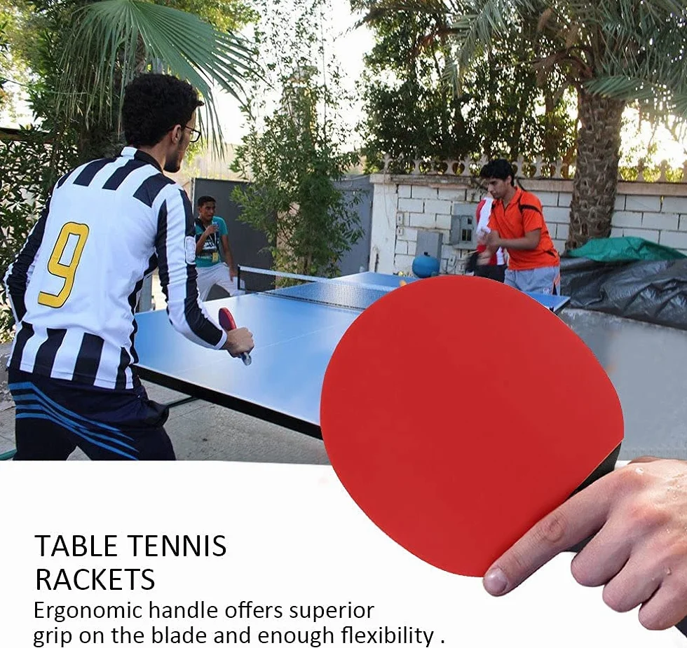 Raquetas de Tenis de Mesa Profesional, 2 Raquetas Ping Pong, 3 Pelotas