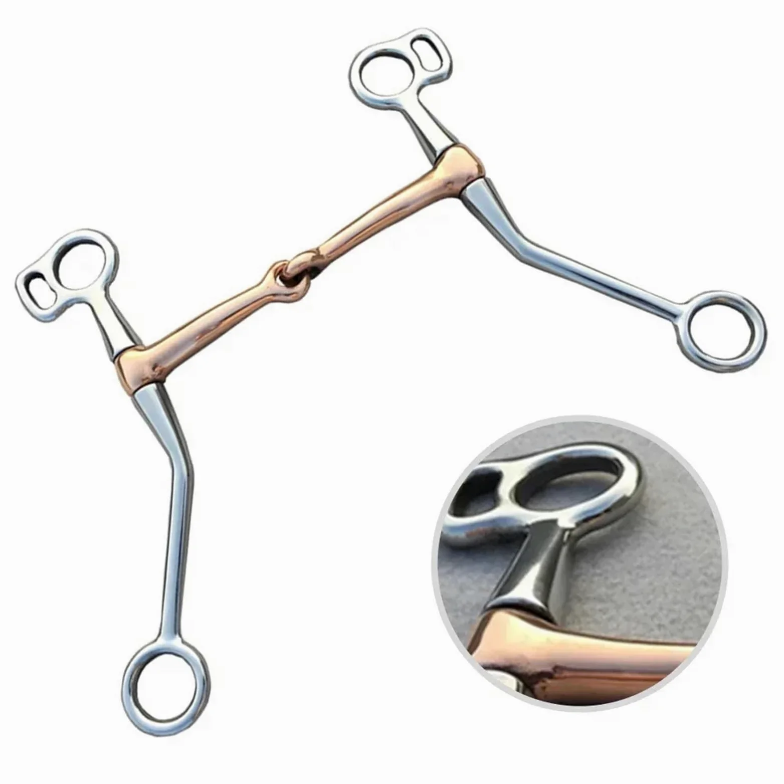 Caballo bit Broca de Caballo de Acero Inoxidable, Broca de Serpiente for mejillas Completa, Tachuela de Caballo de Boca de Cobre, 1 ud.