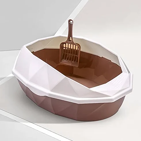 Cajas de Arena Caja de Basura de plástico Desmontable Caja de Arena semicerrada Anti-Splash Cat Roseable Catpans Mascotas Limpieza de Inodoro Suministros Arenero ​Gatos