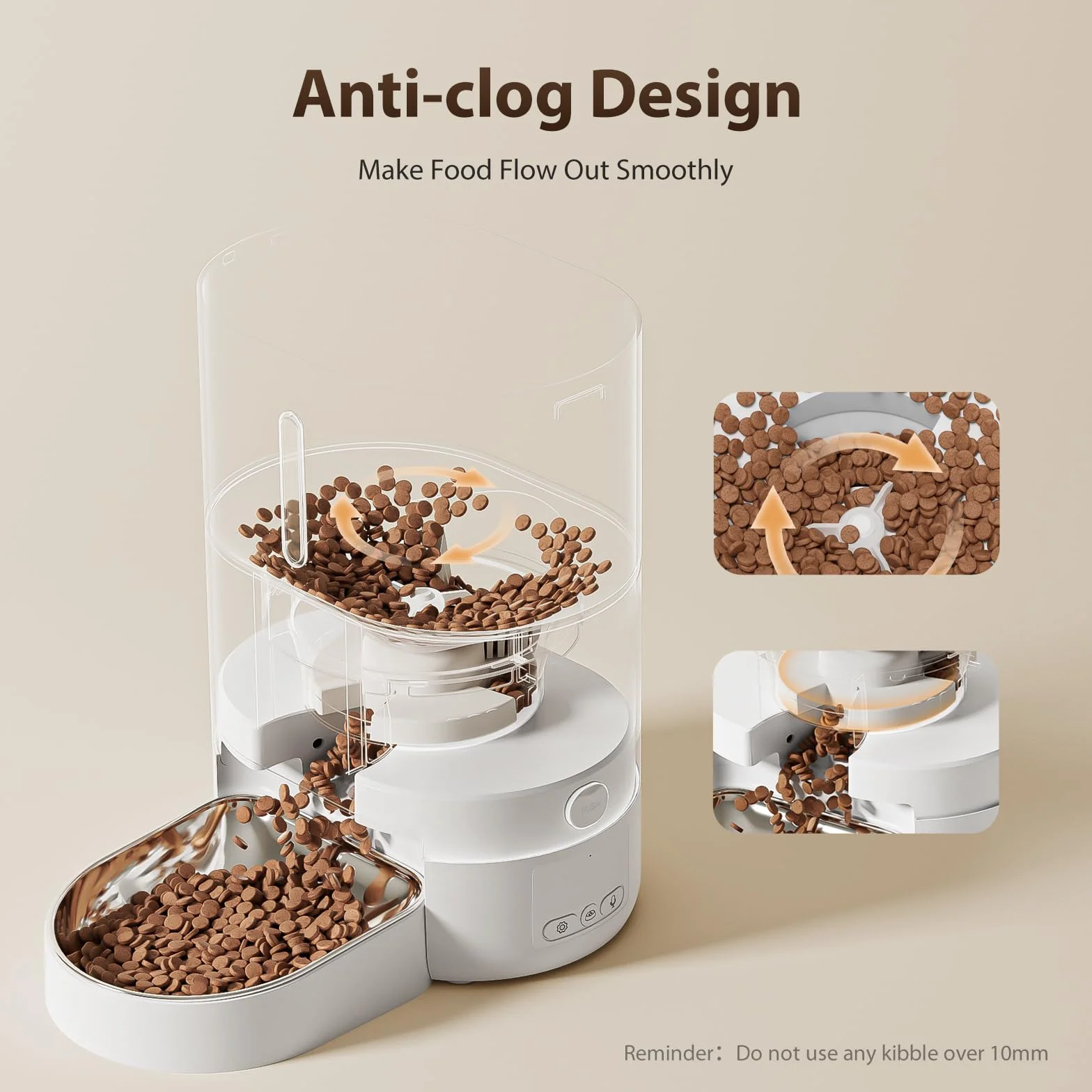 Comedero Gato Automatico 4L- Alimentador Automatico Gatos, 2.4G WiFi Control Remoto Doble Alimentación, Grabación de Voz en 10 Segundos, Bol de Acero Inoxidable