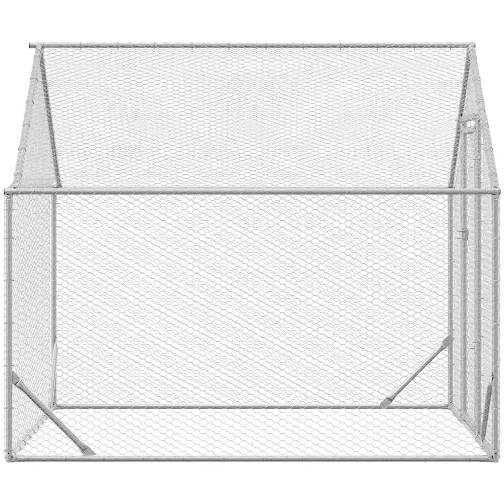 vidaXL Jaula para Pollos Plateado 200 x 170 x 177 cm Acero Galvanizado, Jardín y terraza, cercado Industrial para Pollos, Refugio Seguro al Aire Libre, hábitat Duradero