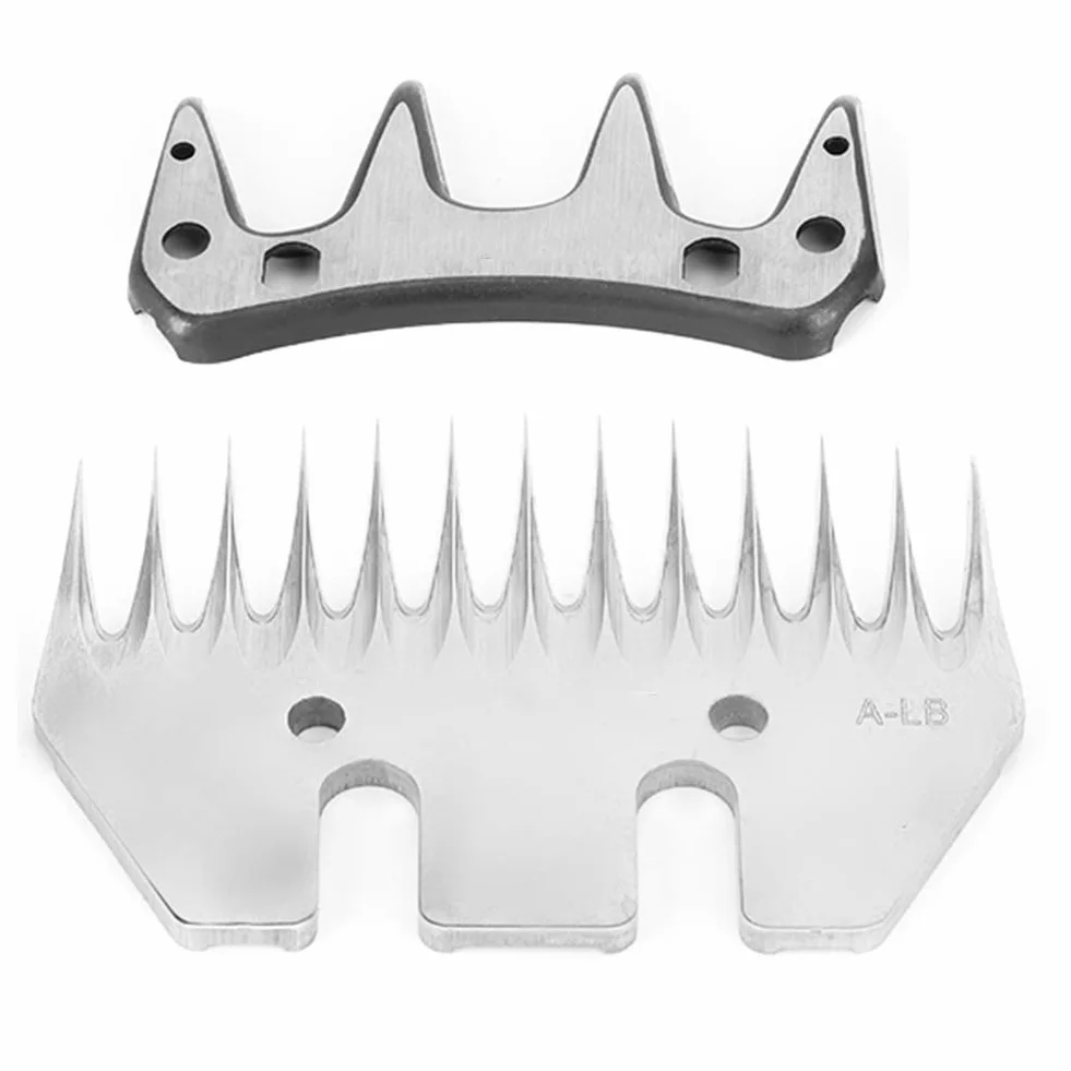 Cuchillas para tijeras para ovejas, cuchillas profesionales universales de acero inoxidable para cortadora de 9/13 dientes, cuchillas rectas / curvas, cuchillas de repuesto(Hoja recta de 13 dientes)