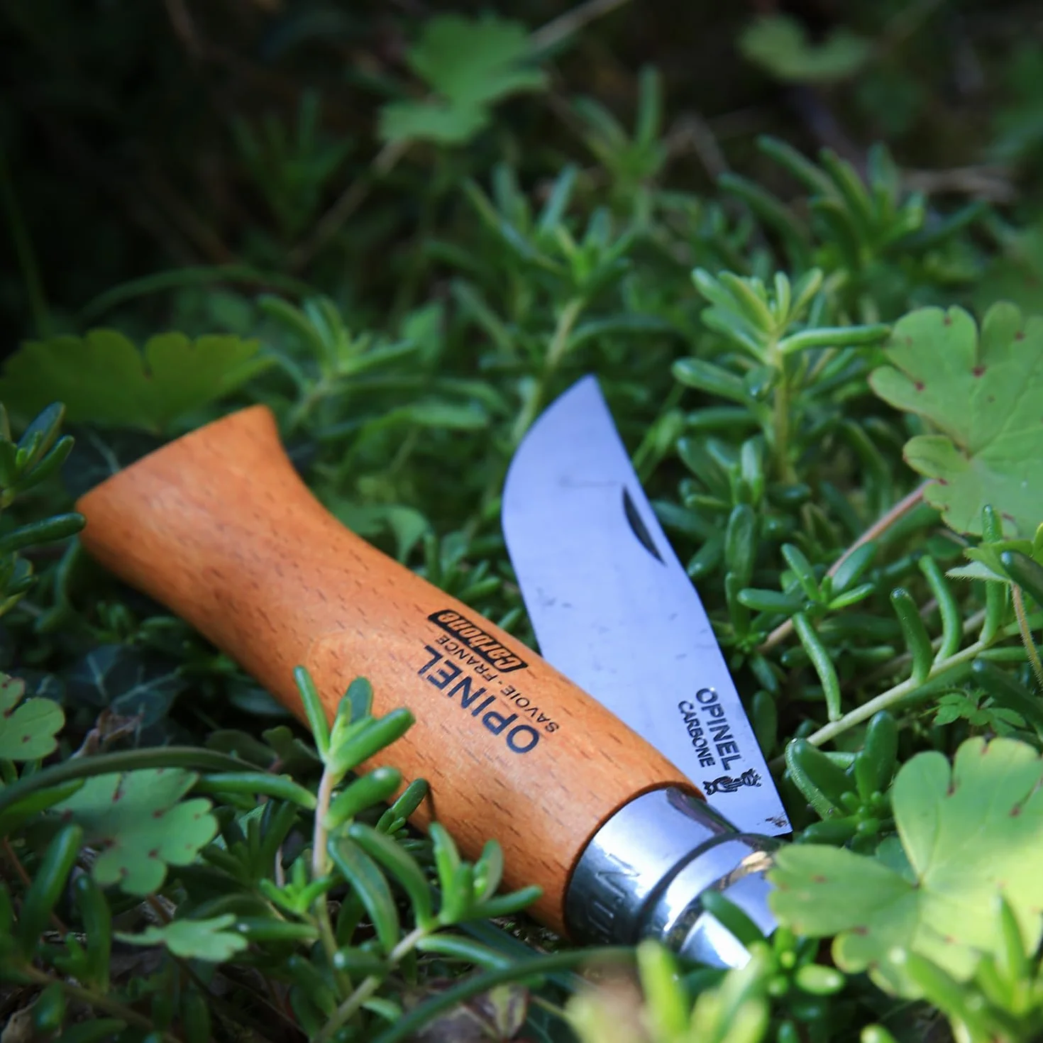 OPINEL Cuchillo n.º 6 Acero al Carbono XC90 Hoja 8,5 cm Mango de Haya Virobloc