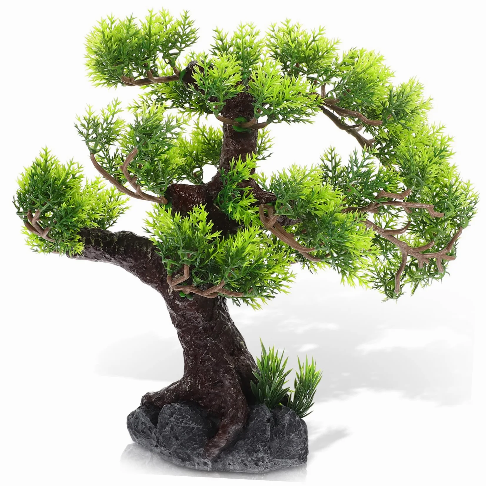 Paisajismo Árbol Resina Artesanía Estatua Decoración Plantas Verdes Plantas de Resina Decoración Acuario Bonsai Árbol Plantas Peceras Decoraciones Simulación Árbol Planta Resina Árbol for Decoración V