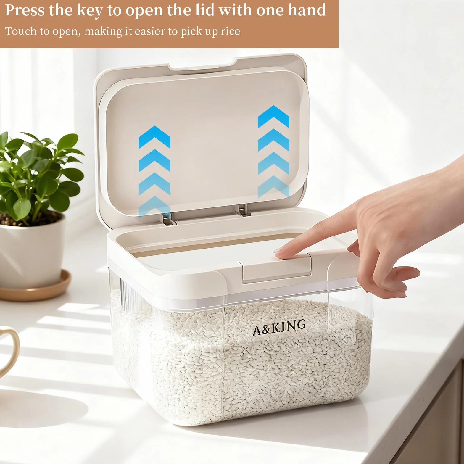 2,9 L Recipientes Herméticos para Alimentos, Caja de Almacenamiento Tapa a Presión con Cuchara Medidora en PET de Grado Alimenticio,Dosificador Detergente Lavadora