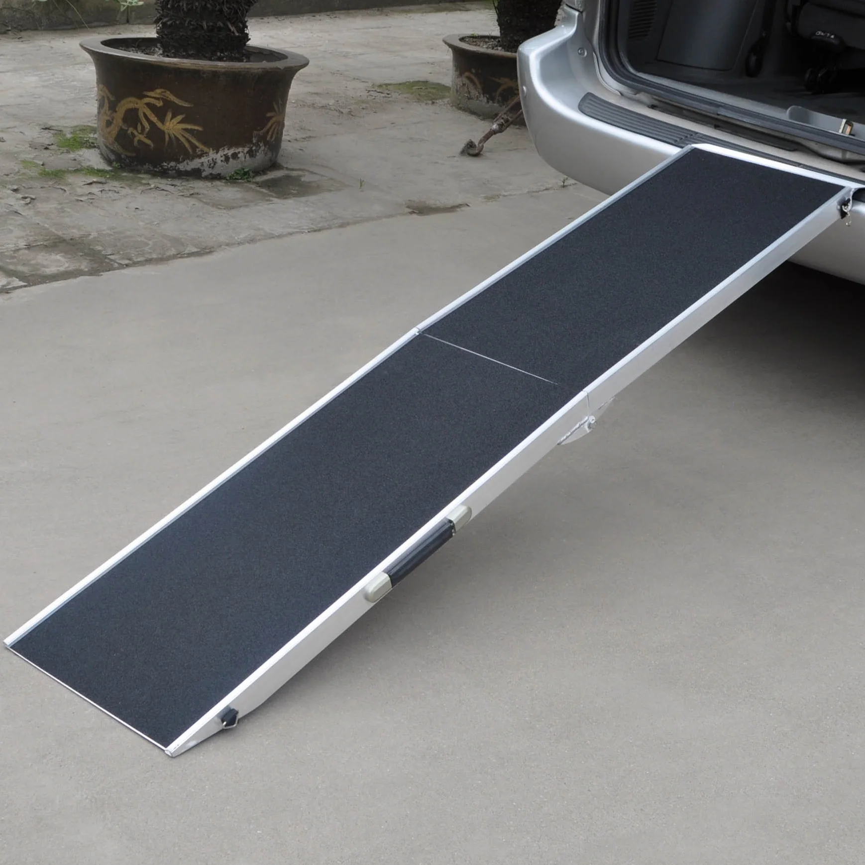 Rampa Perros Mascotas Plegable Aluminio Superficie Antideslizante Coche 183x48cm 115kg Ayuda Acceso