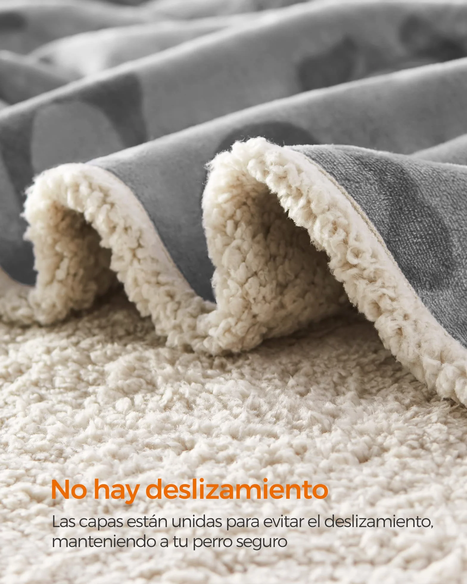 Feandrea Manta Impermeable para Perros, Vellón y Franela, para Perros Minialtura, Gatos, 73 x 63 cm, S, Reversible, Protección para Sofá, Cama, Lavable a Máquina, Gris PPB029G01