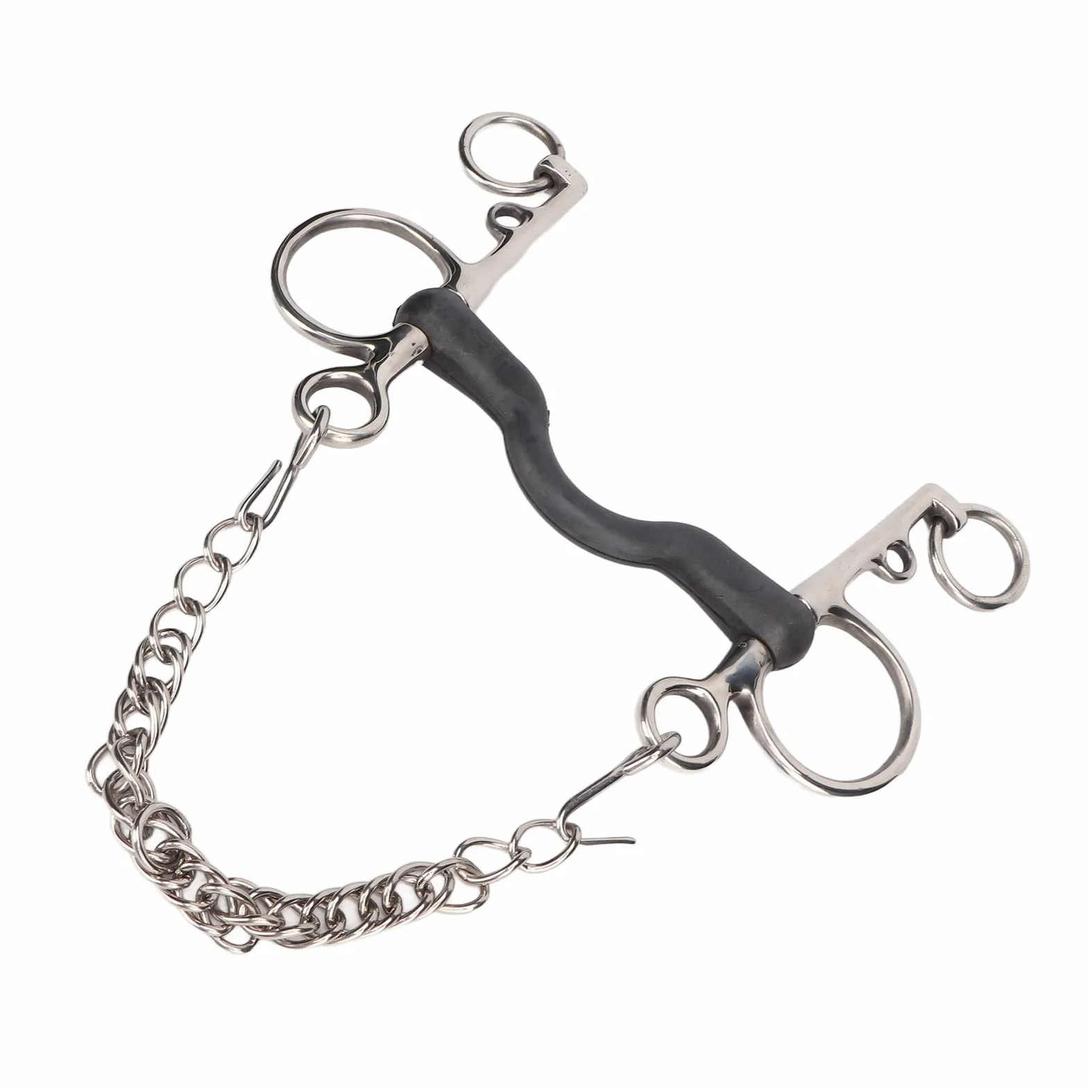 Pongnas Filete de Boca de Caballo, Filete de Caballo de Acero Inoxidable Pulido a Mano, Resistente y de Fácil Control, Seguro para Accesorios para Caballos (135MM)