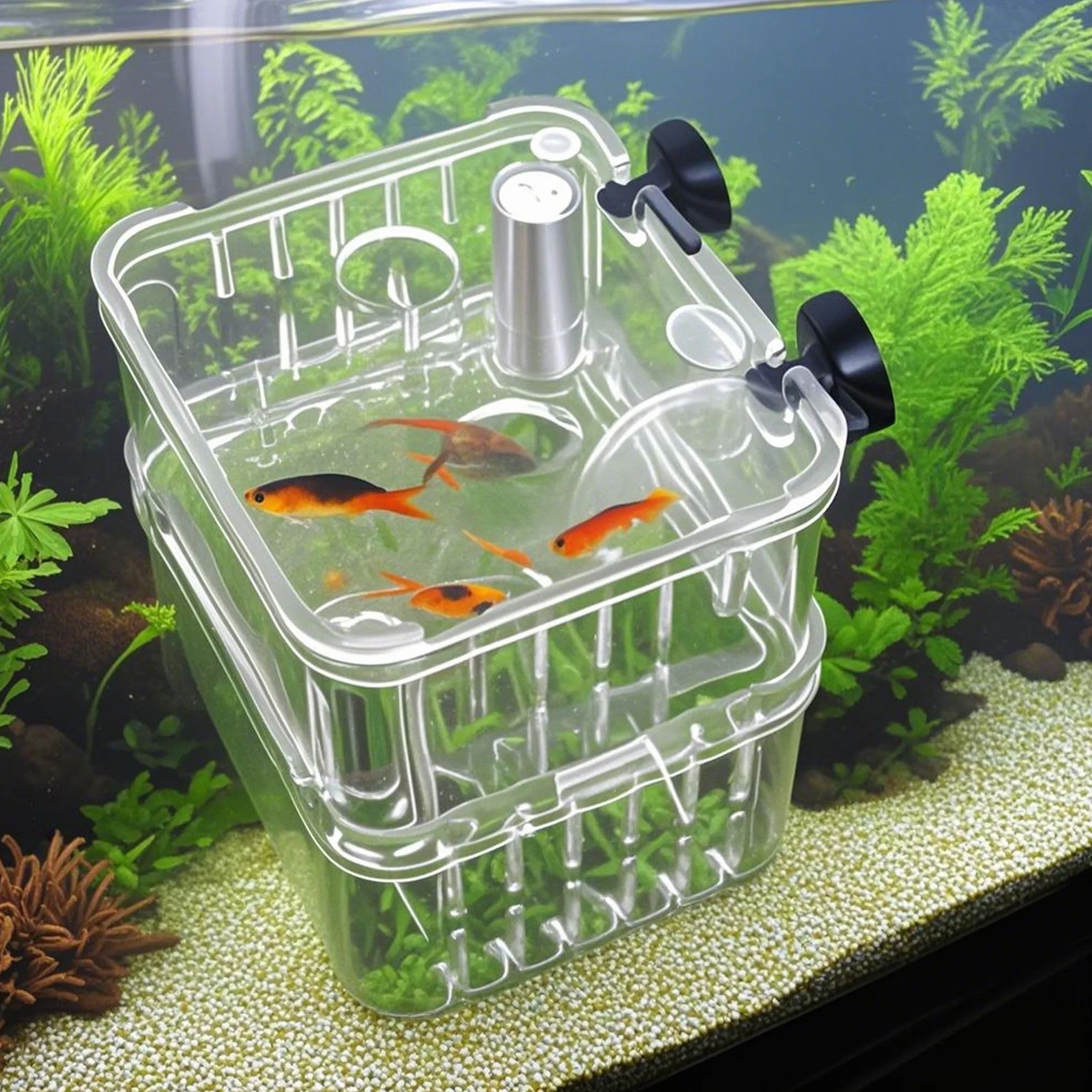 Caja De Cría De Peces De Acuario, Caja De Incubadora De Cría De PláStico Flotante, Cría De Peces De Doble Capa Incubadora, Crianza Y Crianza, Para Peces Agresivos Lesionados, Camarones Pequeños