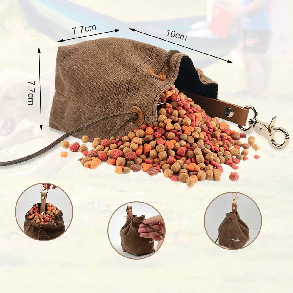 Bolsa de Golosinas para Perros,Pet Training Snack Bag, Bolsa Premios Perros con Dispensador de Bolsas de Excrementos Integrado,Bolsa de Entrenamiento para Perros,Viajes,Adiestrar y Pasear