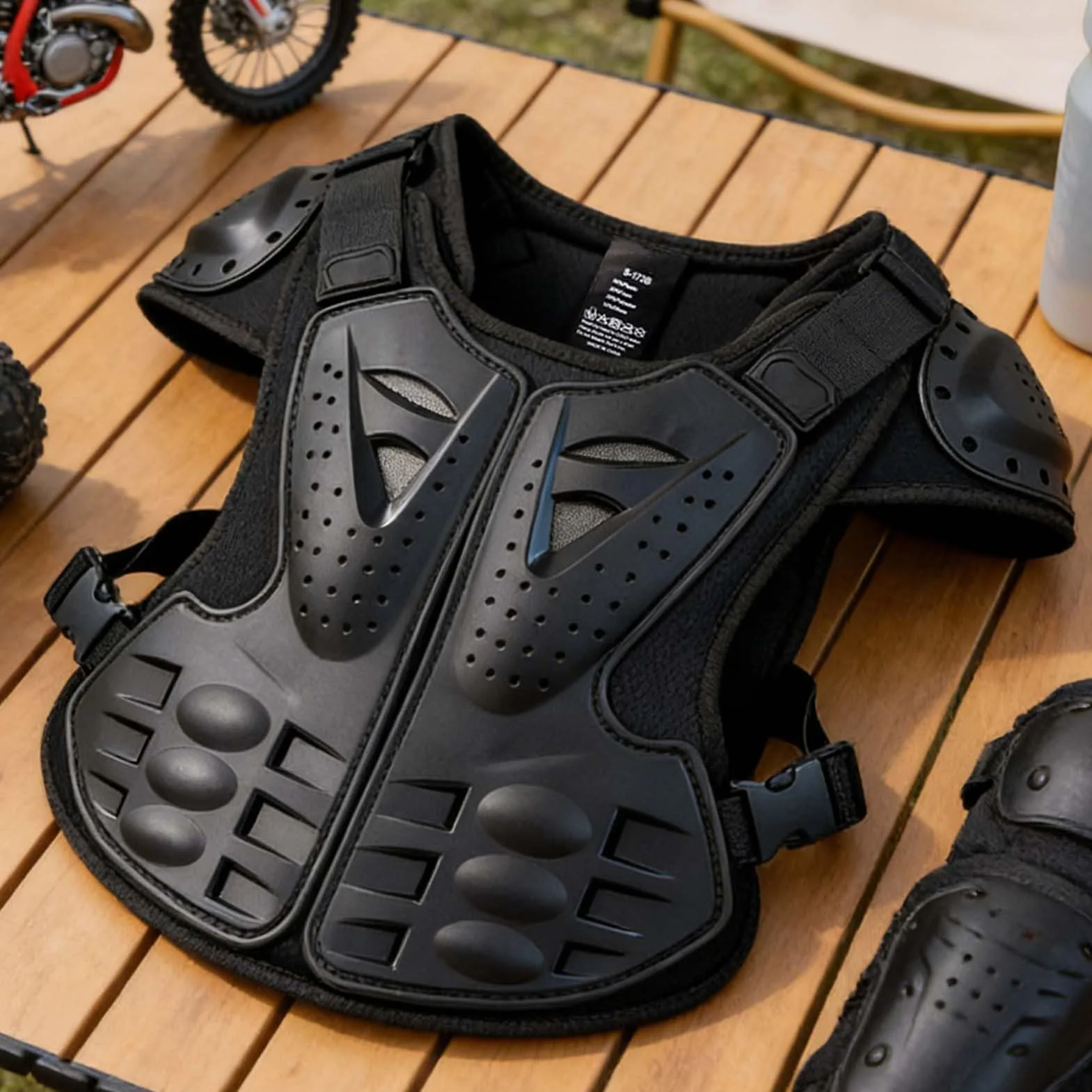 Equipo de Protección para Motociclistas Infantiles, Chaleco de Ciclismo, Protector de Pecho 45x36,2 cm