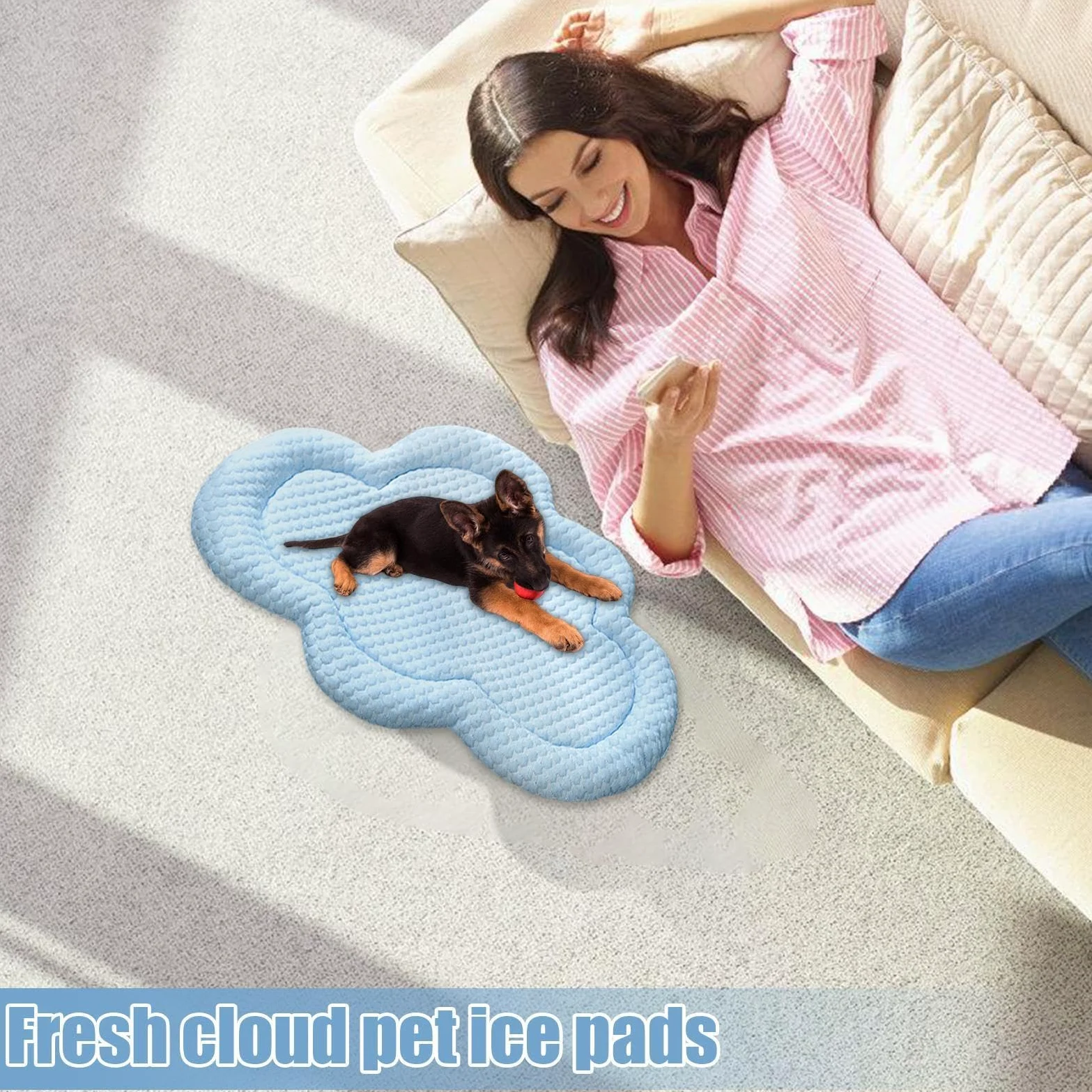 Tapete de enfriamiento para perro, tapete fresco en forma de nube para gatos, suministros para mascotas de y verano para perros pequeños y medianos, tapete portátil para dormir para casa | gatos, suministros para mascotas de y verano para perros pequeños