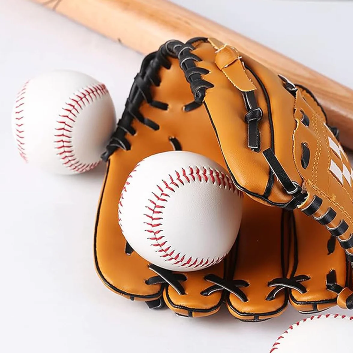 Pelota de Béisbol de Cuero PU para Adultos, 2 Piezas, Entrenamiento y Práctica