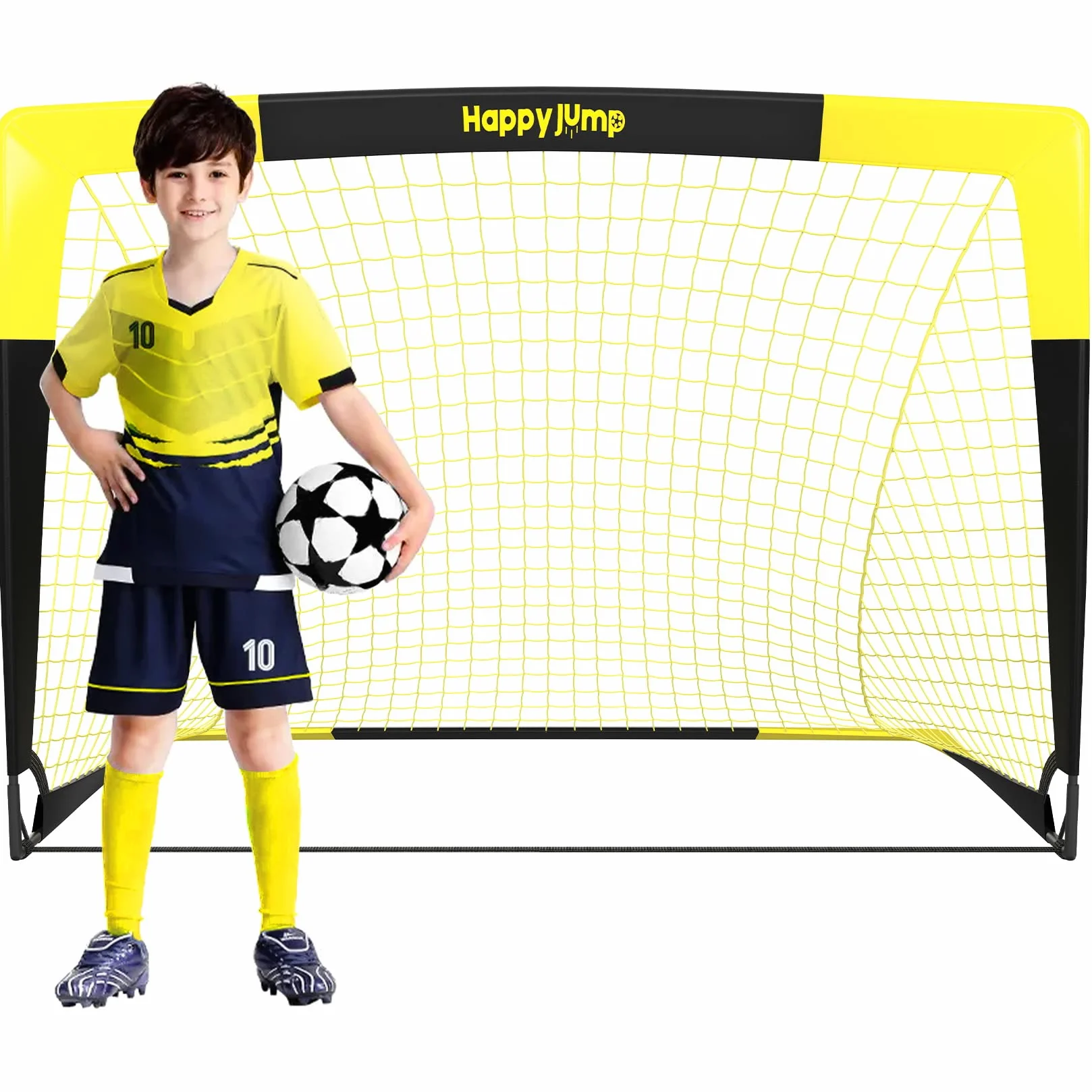 Happy Jump Portería de Fútbol Pop-Up Plegable 120x91 152x110 213x152 cm Portátil para Jardín Entrenamiento