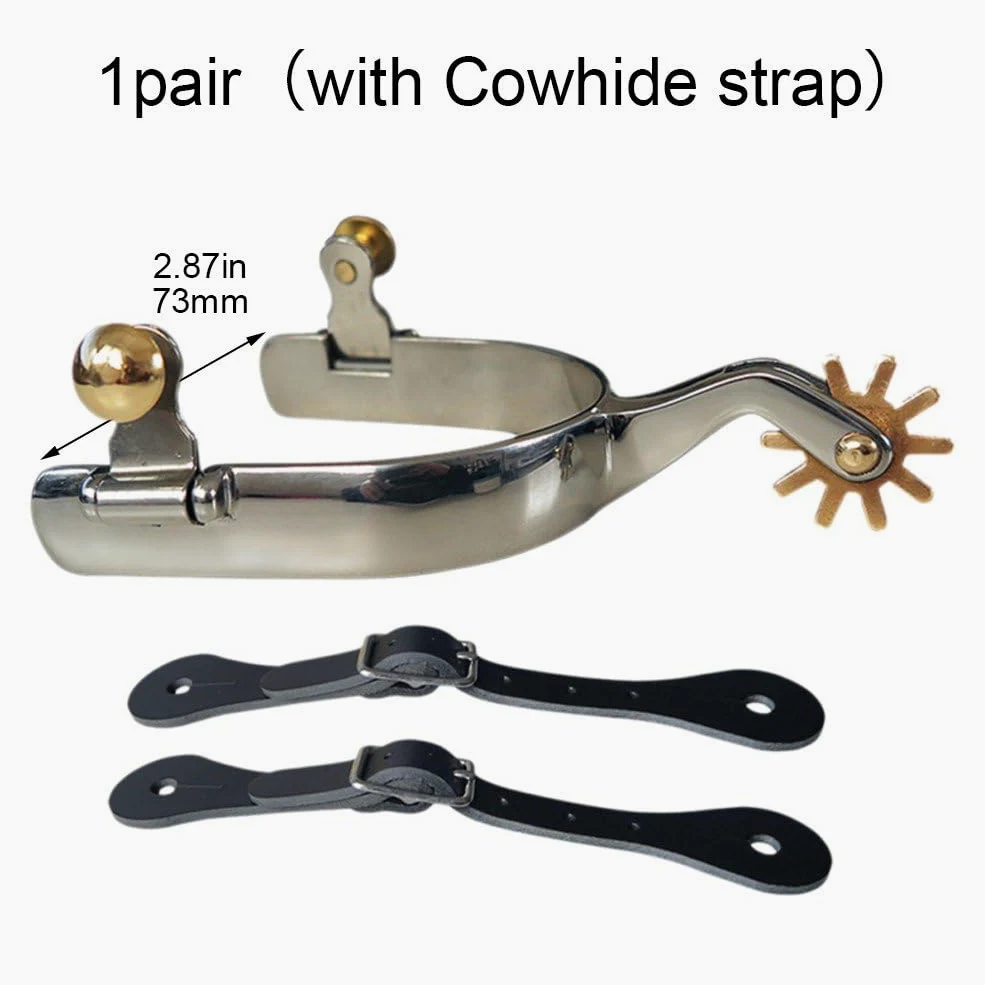 Espuelas de Caballo de Acero Inoxidable con espuela de Cobre, antioxidantes, Equipo de Carreras para Botas ecuestres, Amantes de la equitación.