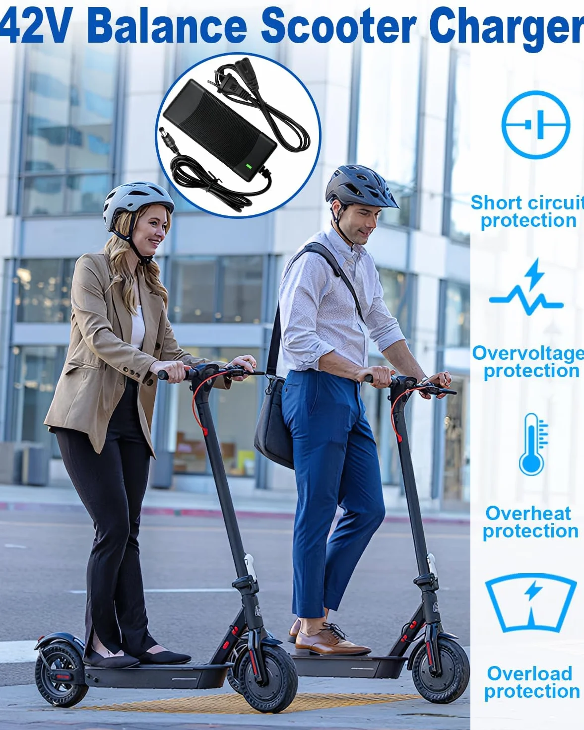 Cargador Patinete Eléctrico 42V 2A Universal 5 Conectores Batería 36V Scooter M365
