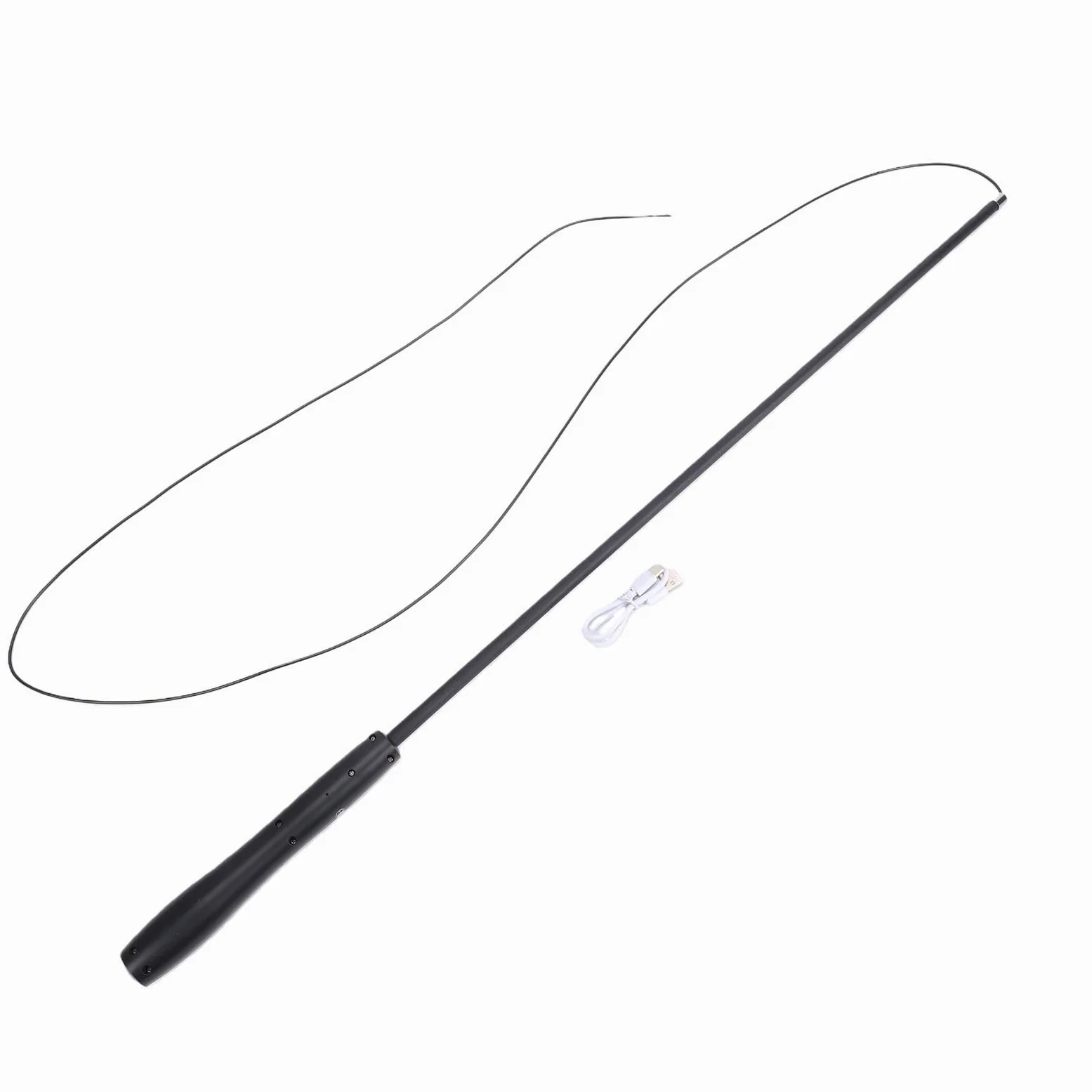 Varita para Gato LED para Caña de Pescar para Gatos, Luz Interactiva 2 en 1 y Juguete Retráctil, Caña de Pescar Recargable por USB, Varita Flexible y Duradera, Coqueteo Cómodo para Perros