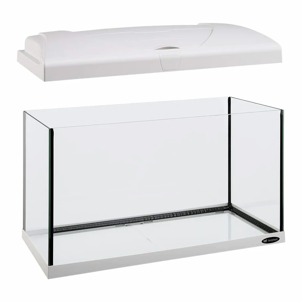 Hydor Acuario 60 litros para Peces Tropicales o de Agua Dulce, Incluye: Lámpara LED, Filtro Interno 2 Etapas para Agua cristalina, Calentador, 60 x 31,5 x h 39,5 cm Blanco