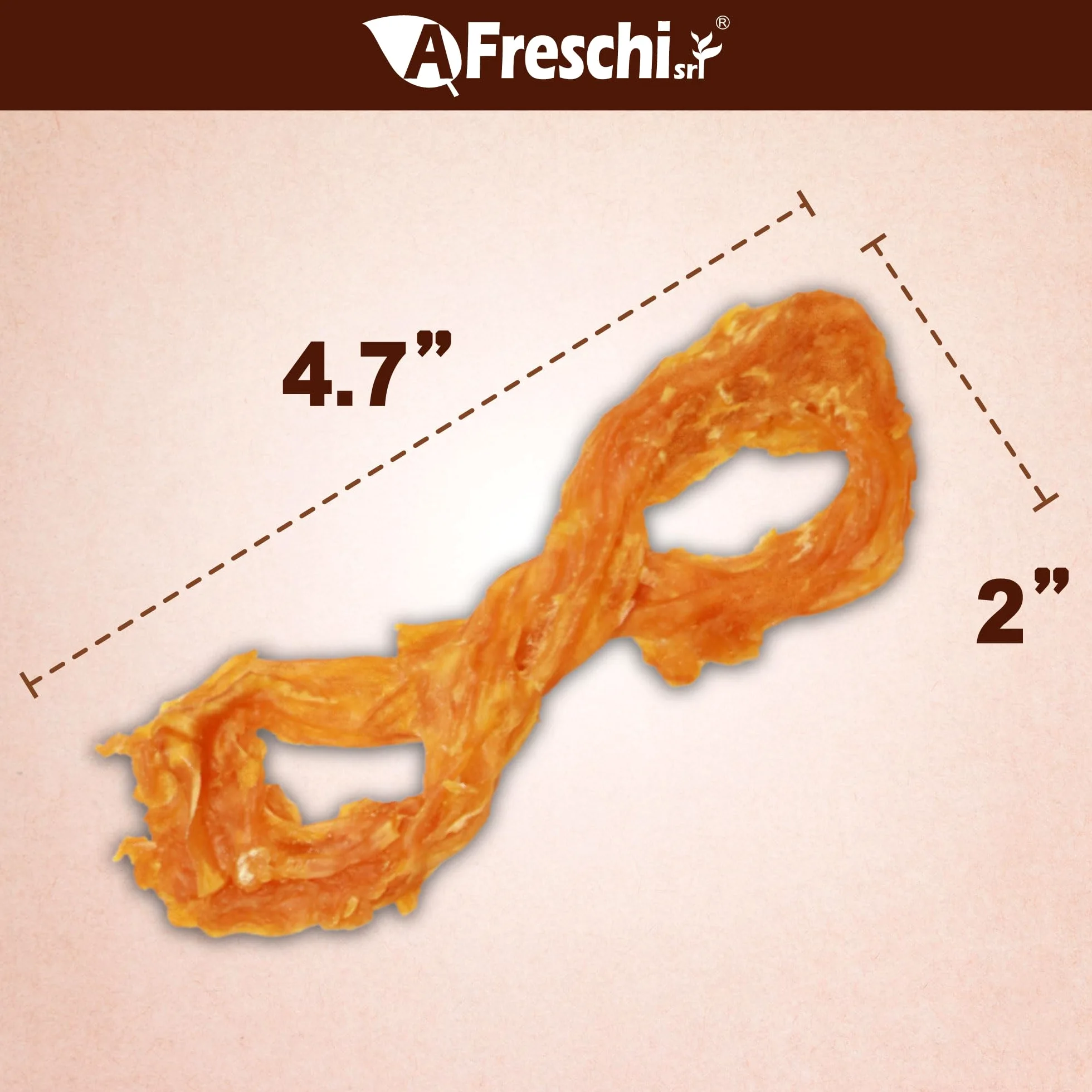 A Freschi srl Tendón de Pavo Afreschi para Perros, Cuerda Mediana, Paquete de 3, 89 G, Pavo de Origen Estadounidense, Masticable Totalmente Natural de Grado Humano, Hipoalergénico, Alternativa Al Cuer