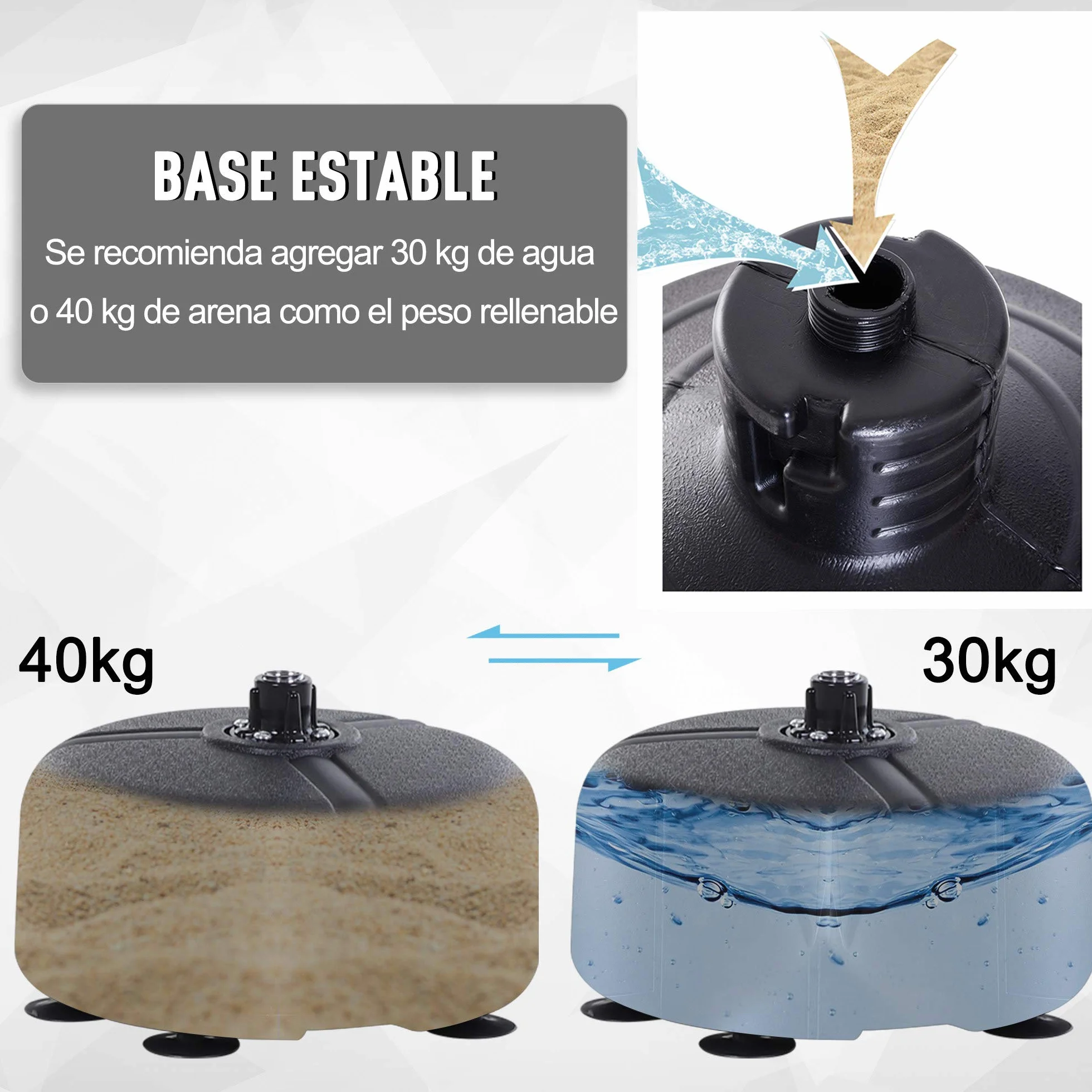 HOMCOM Saco de Boxeo de Pie Punching Ball Altura Ajustable 136-154 cm Base Rellenable Guantes Adultos Adolescentes