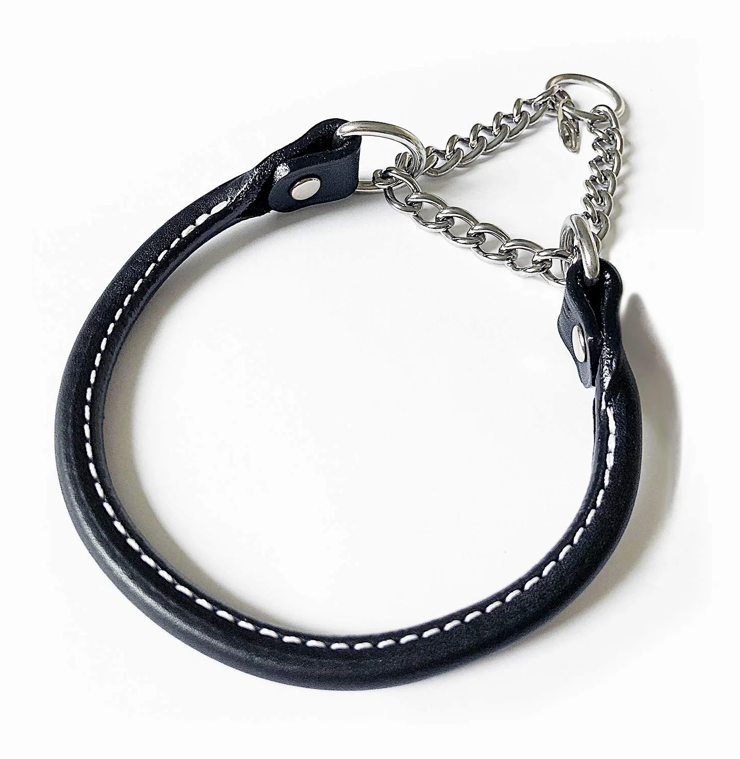 Auburn - Collar de Piel de Martingale Enrollado