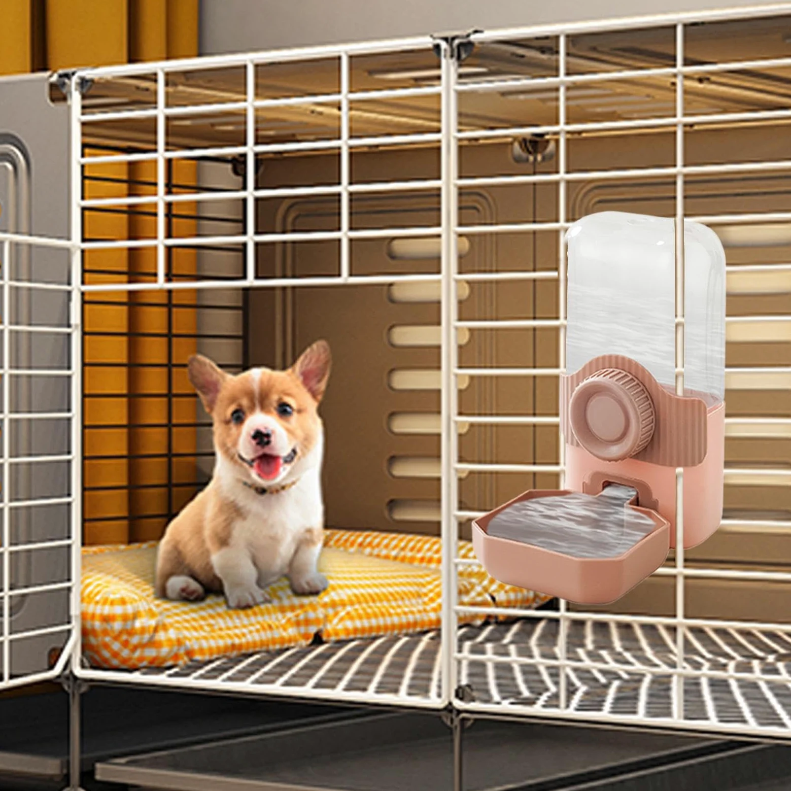 comedero automático para Gatos, Dispensador de Agua Colgante for Gatos | Comedero automático for Gran Capacidad(Pink)
