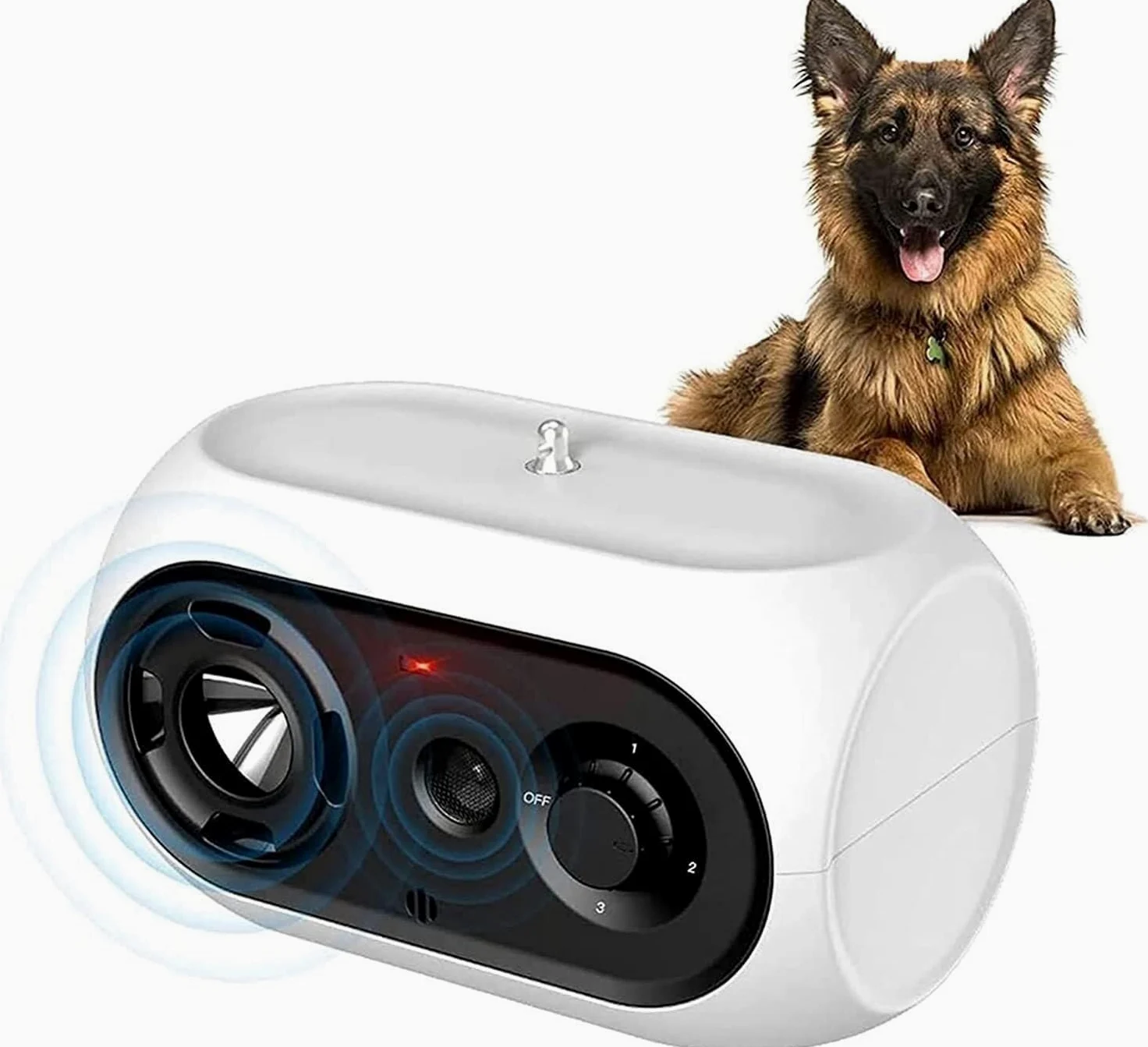 Dispositivo ultrasónico for adiestramiento canino, Control de ladridos for Perros pequeños, medianos y Grandes, disuasorio, con Alcance hasta 15 Metros, Seguro for Humanos
