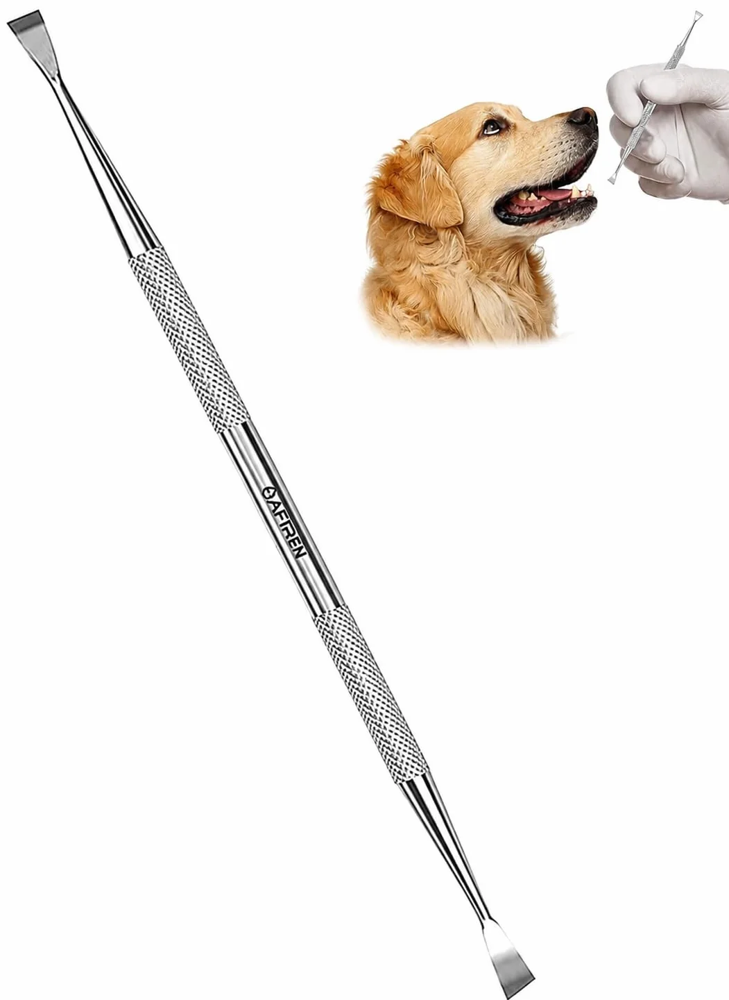 Herramientas dentales Rascador de sarro de doble cabeza Rascador de dientes dental Removedor de placa (perfecto para gatos y perros) Herramienta de limpieza de dientes de acero inoxidable