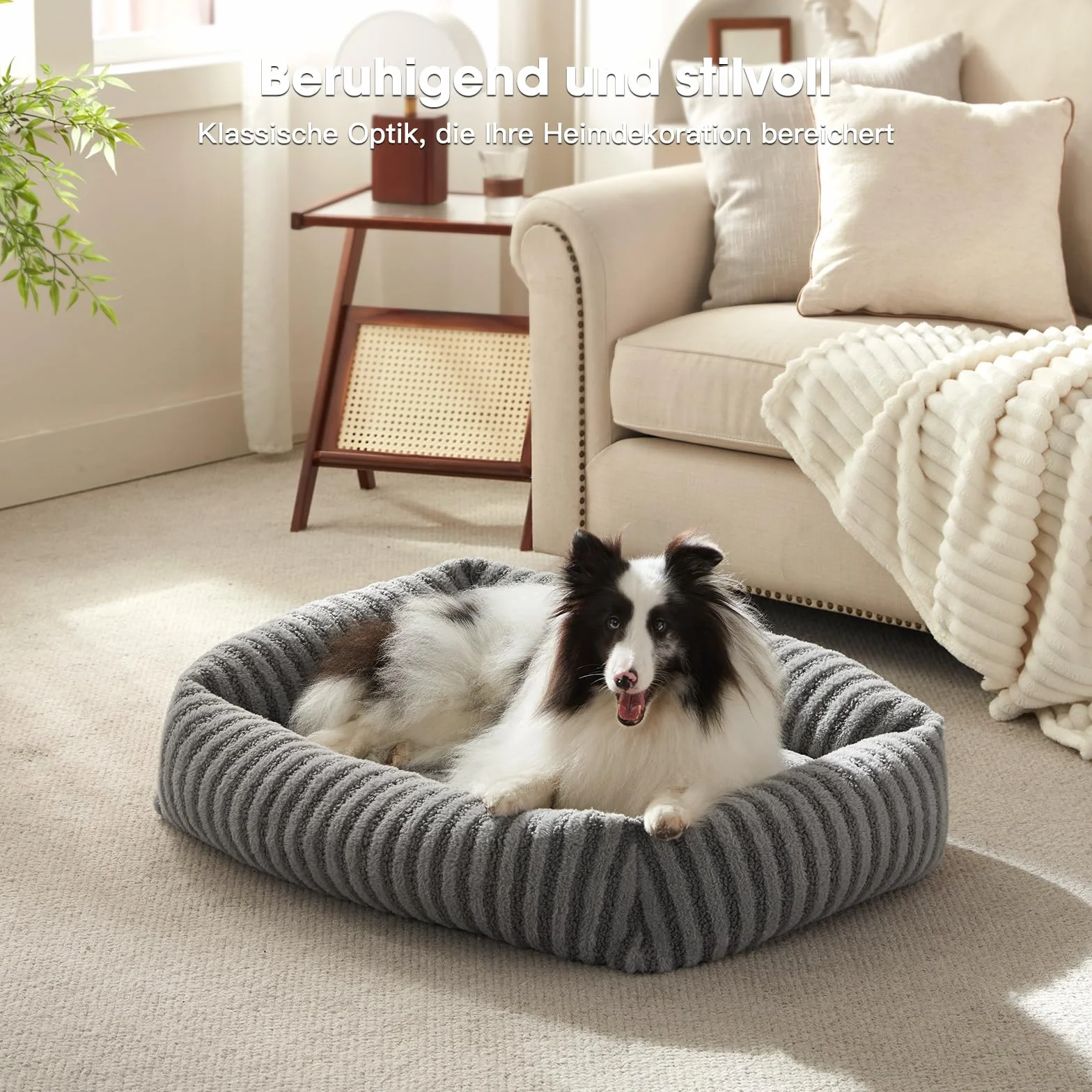 Pawk Camas para perros pequeños, cama lavable para perros con funda extraíble, cálida y suave cama para cachorros con base antideslizante, 51 x 48 x 15 cm, color gris