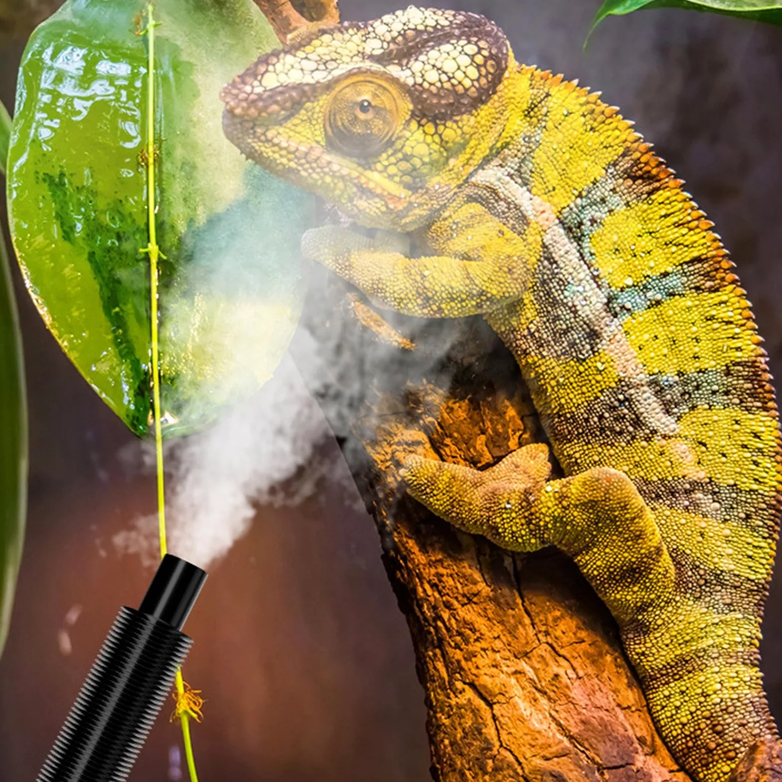 Humidificador Nebulizador Corn Snake, Humidificador de Terrario Green Tree Python de 4 L con Llenado Superior(Double Tube)