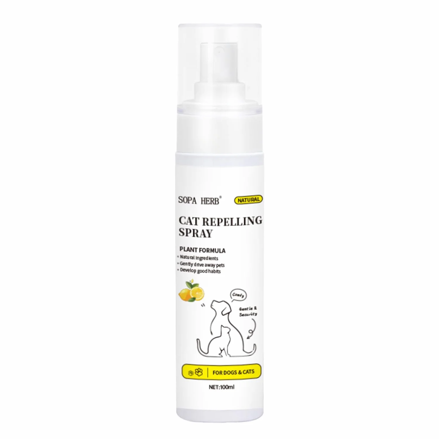 Sopa - Spray repelente para gatos, fórmula natural a base de plantas, protección interior y exterior, 100 ml