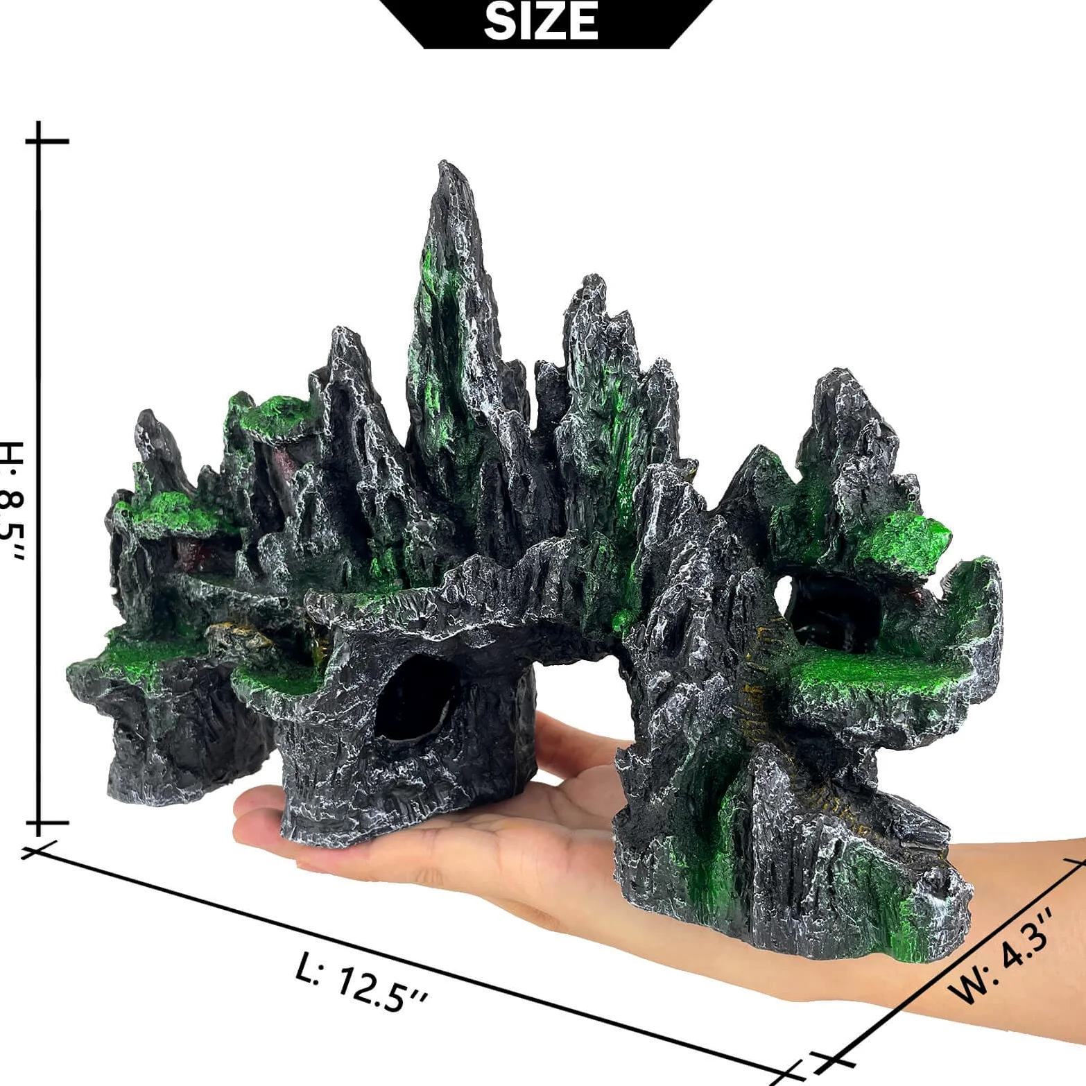 Decoración de acuario grande y alta para pecera, adornos temáticos de roca, adornos de piedra para acuario, decoración de acuario, decoración de árbol, casa, cueva, pecera, extragrande