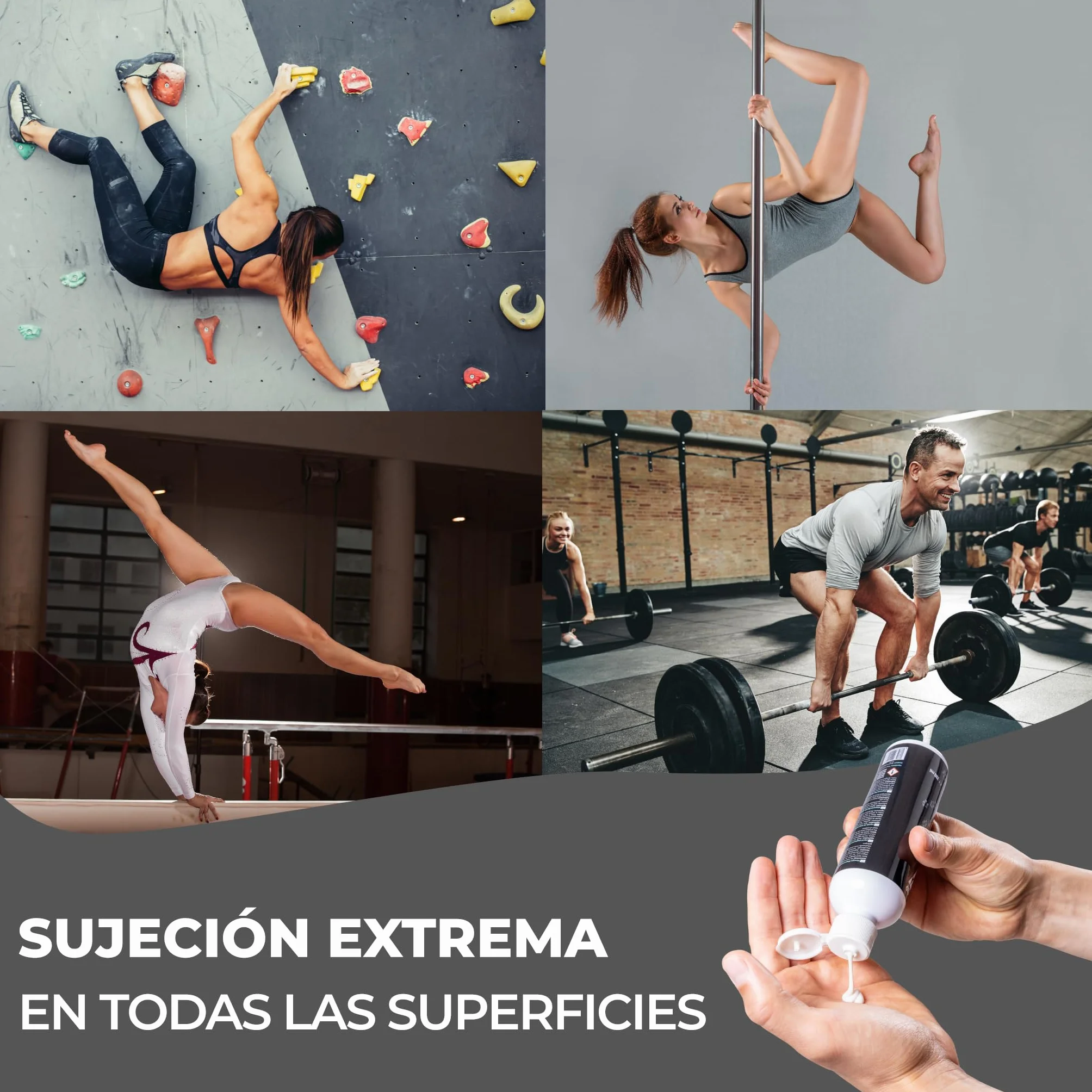 Magnesio Liquido PULLUP & DIP Tiza Liquida para Agarre Escalada Gimnasio Levantar Pesas Bouldering Calistenia Cecado Rapido Extra Fuerte