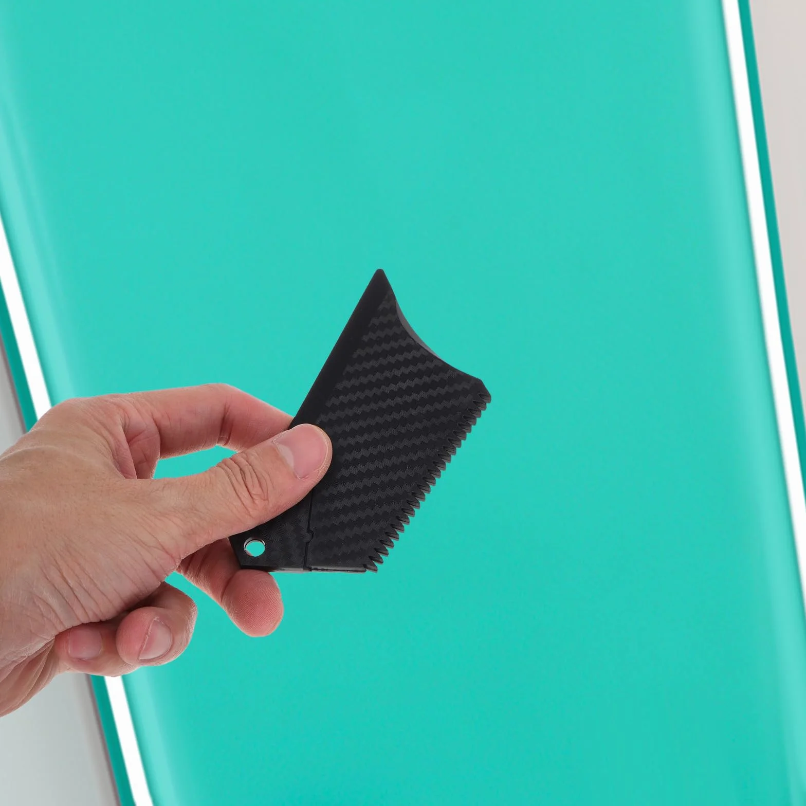 Peine Trapezoidal para Cera de Tabla de Surf con Textura de Carbono, ABS Resistente