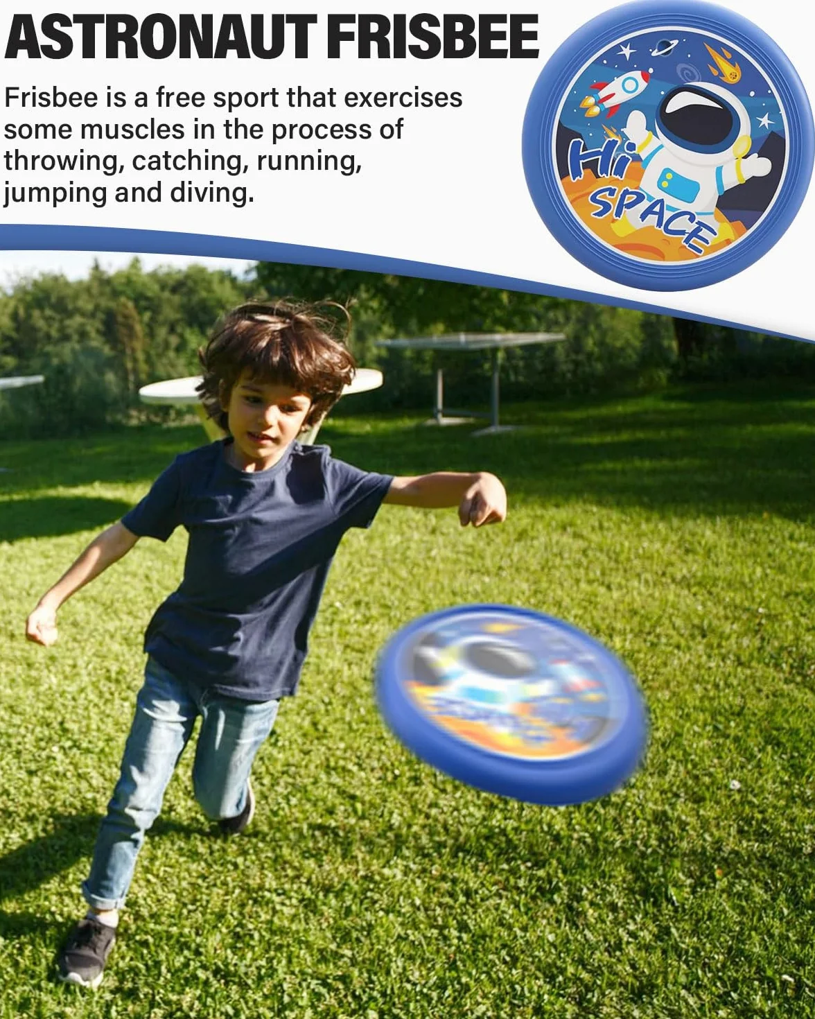 Discos Voladores para Niños Sujetar Fáciles Seguros Frisbees Deportes al Aire Libre Astronauta