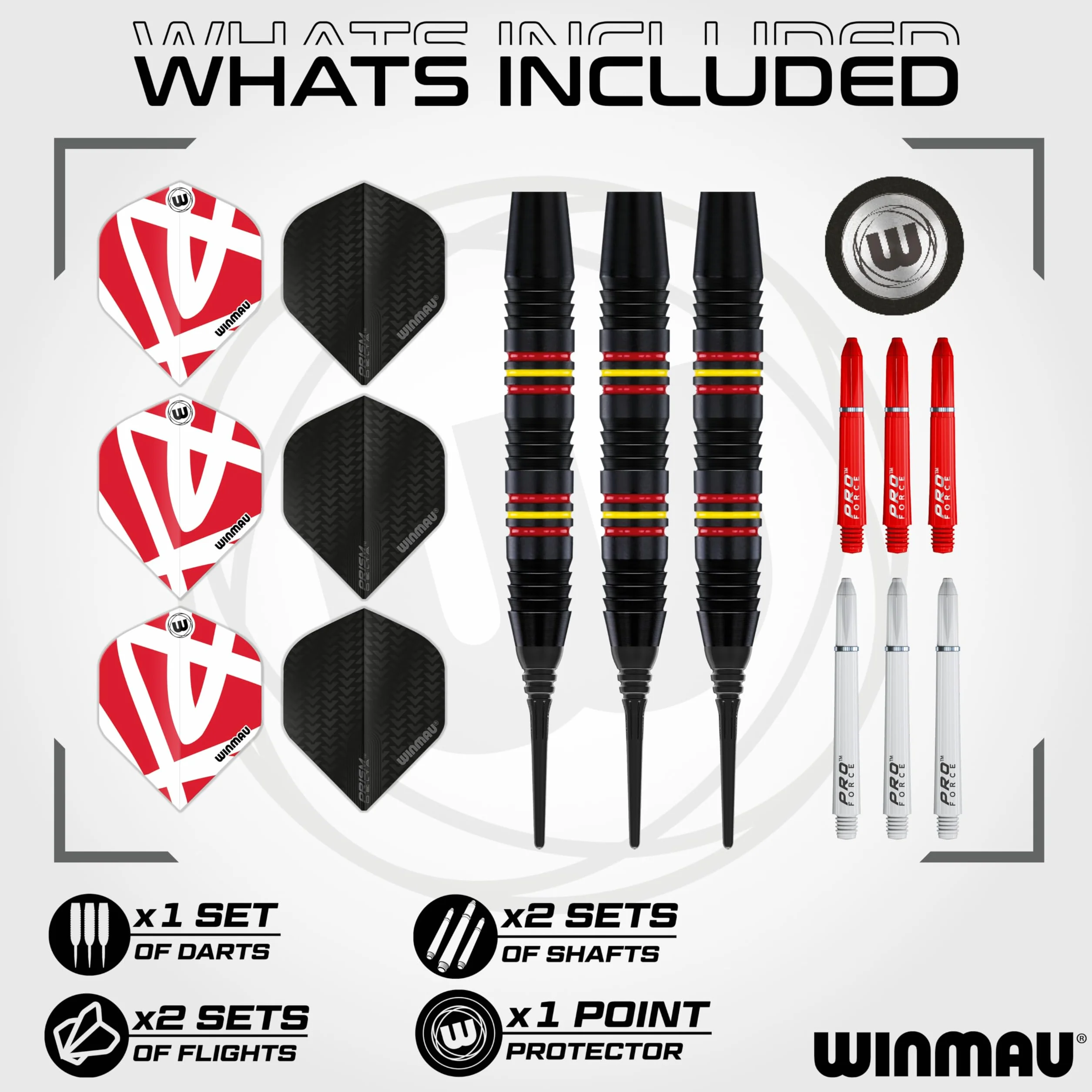 WINMAU Outrage Set de Dardos de Latón Softip 18 Gramos