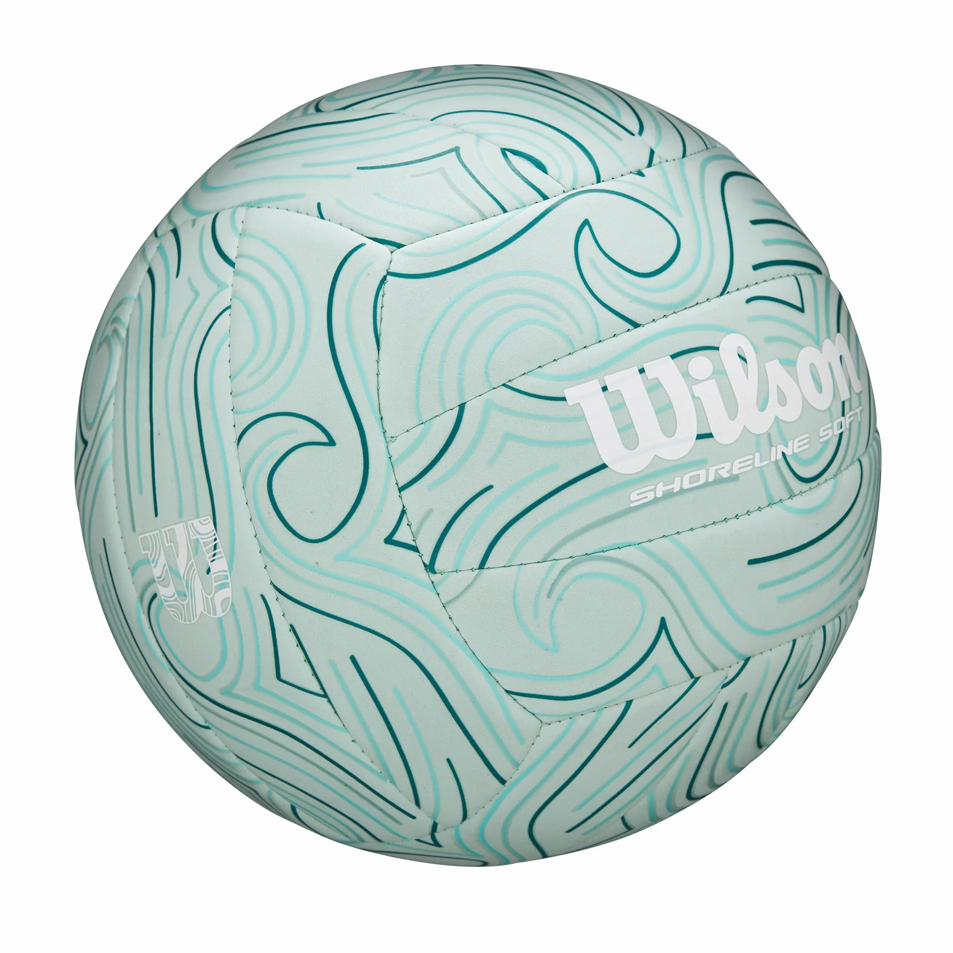 Wilson Balón de Voleibol Shoreline Soft Gen Verde, Tamaño Oficial, Azul Claro