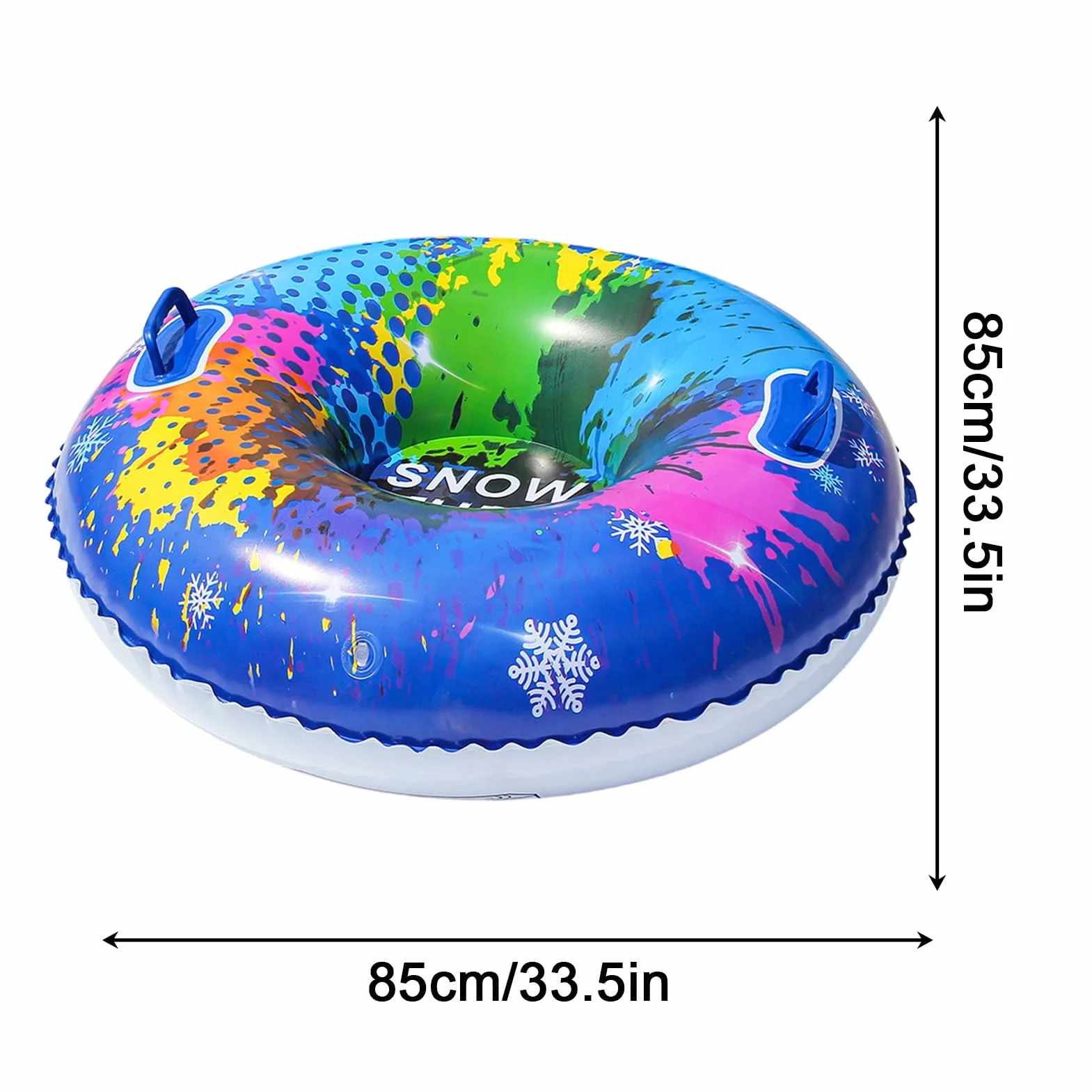 Tobogán de Nieve Hinchable PVC Portátil 95 cm Resistente al Frío Trineo Inflable